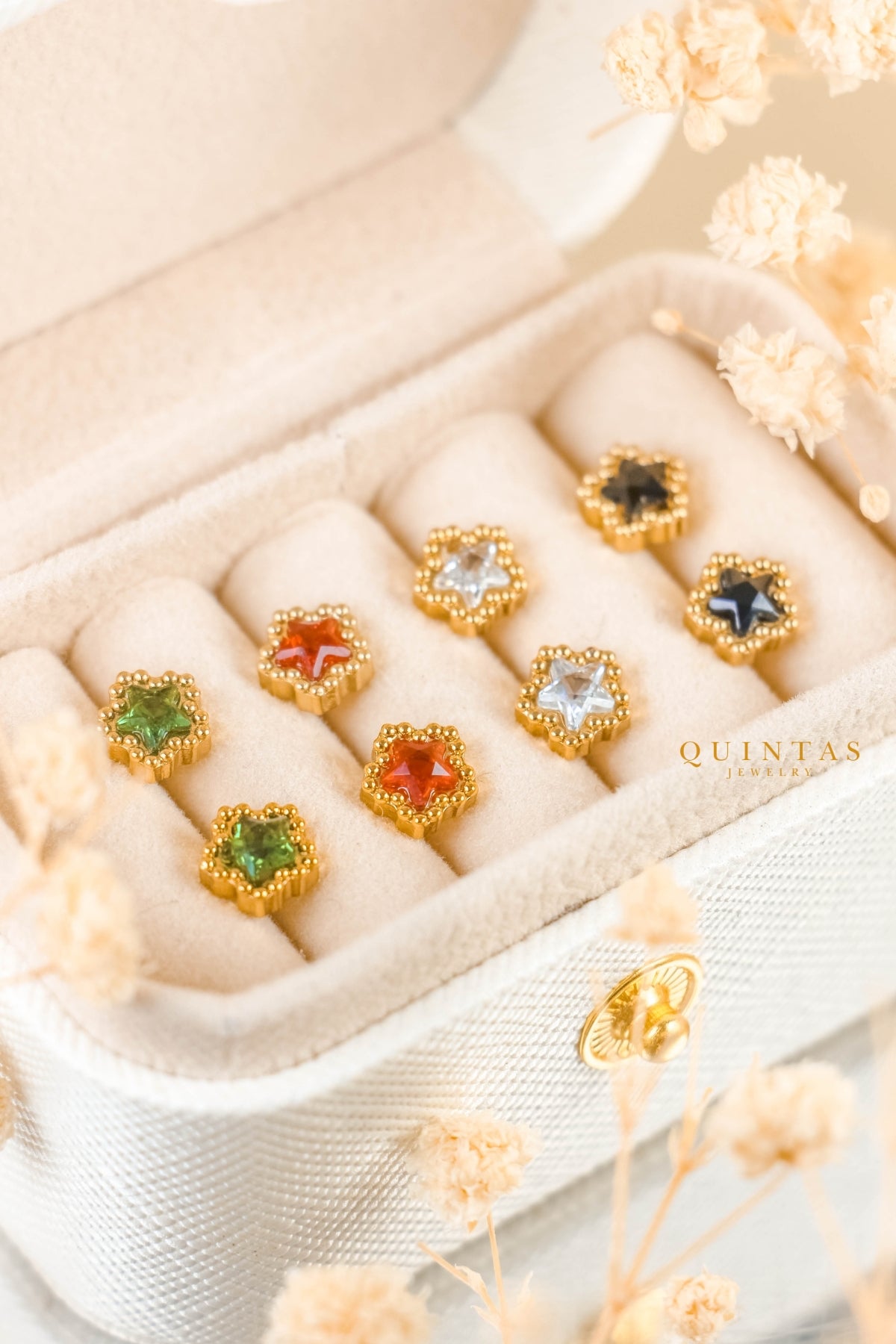 Star Gem Stud Earrings