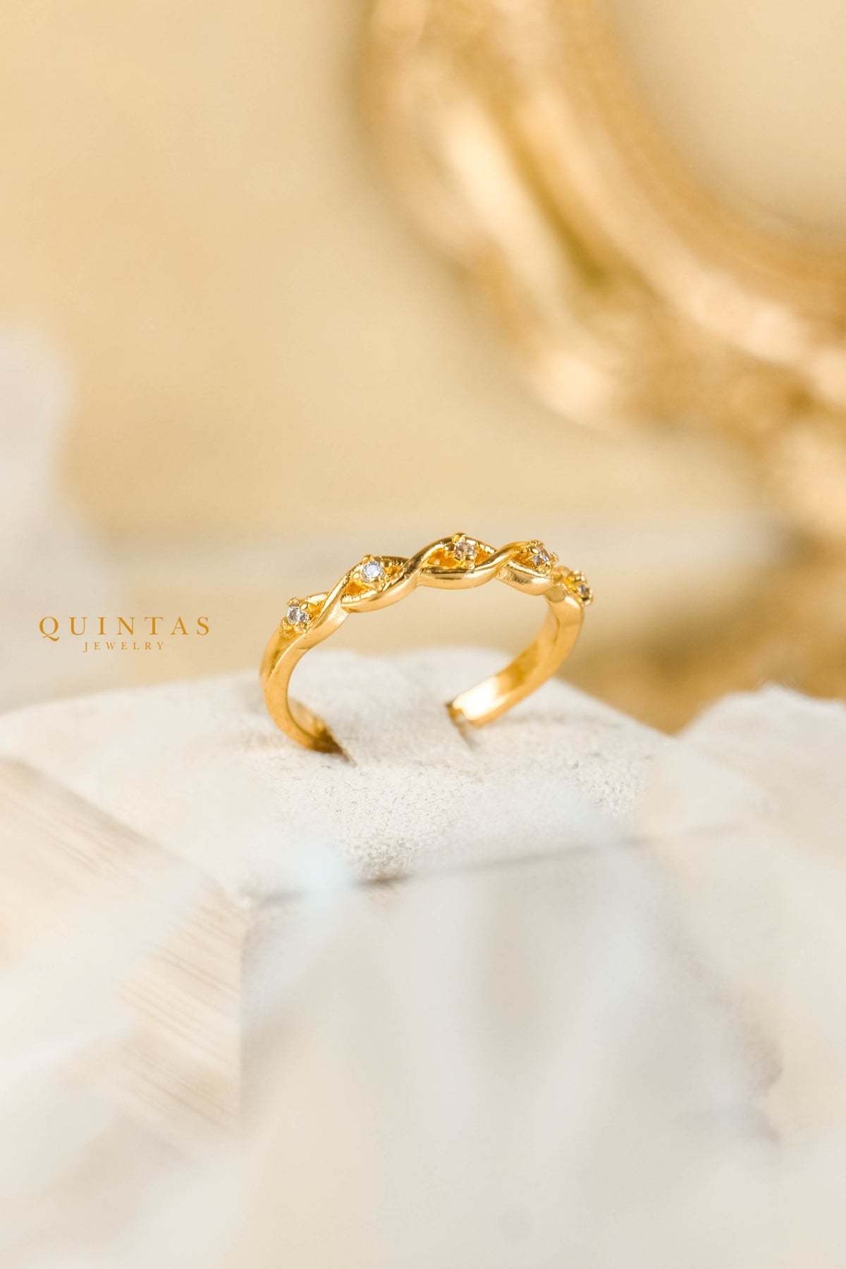 Elise Twisted Vine Ring (Adjustable)