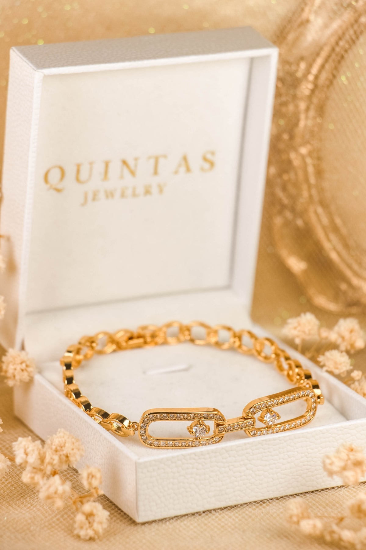 Classic Double Diamond Link Bracelet