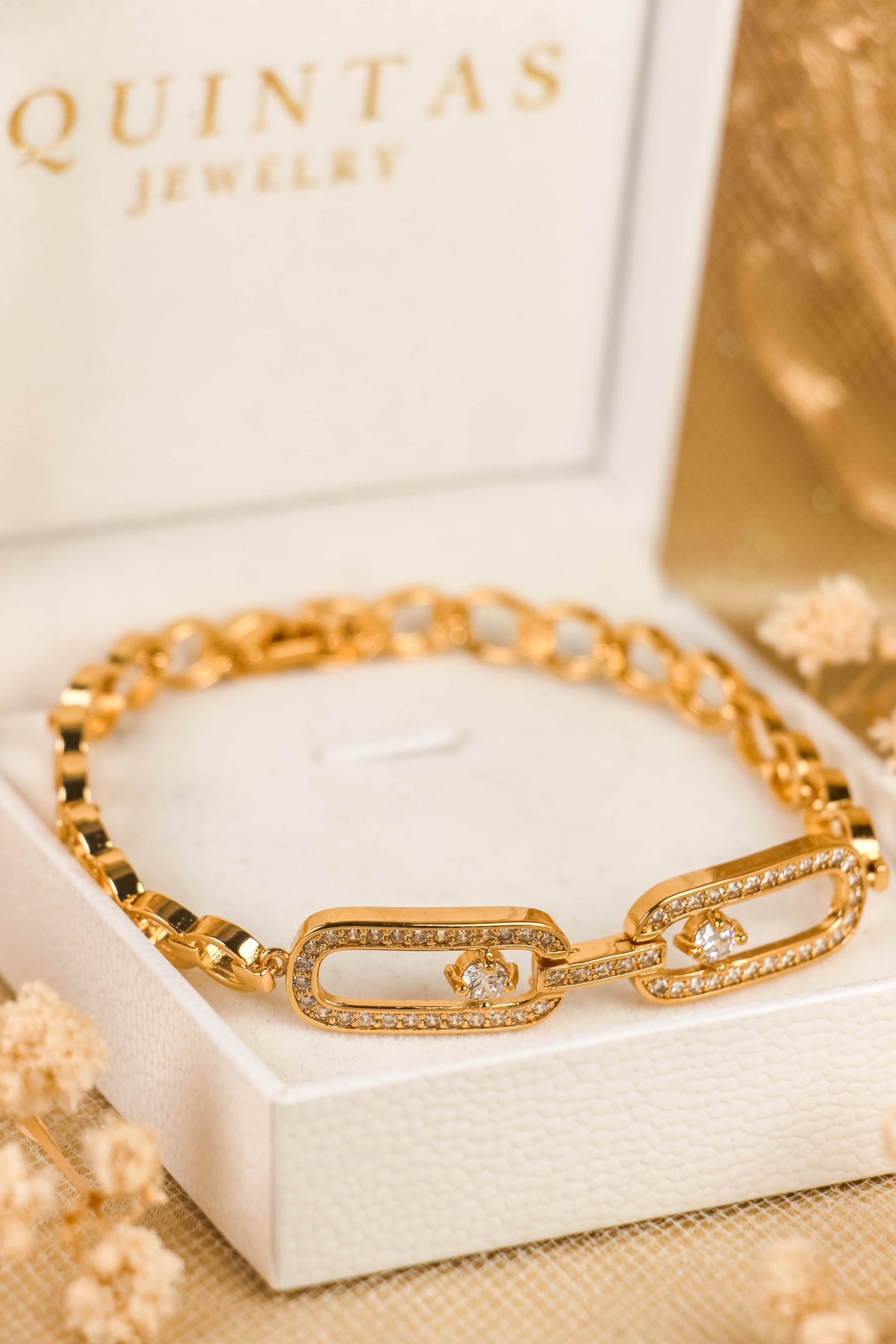 Classic Double Diamond Link Bracelet