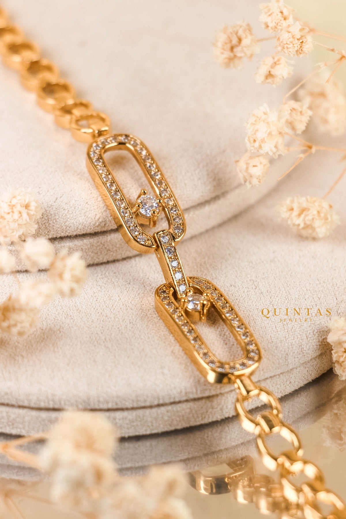 Classic Double Diamond Link Bracelet
