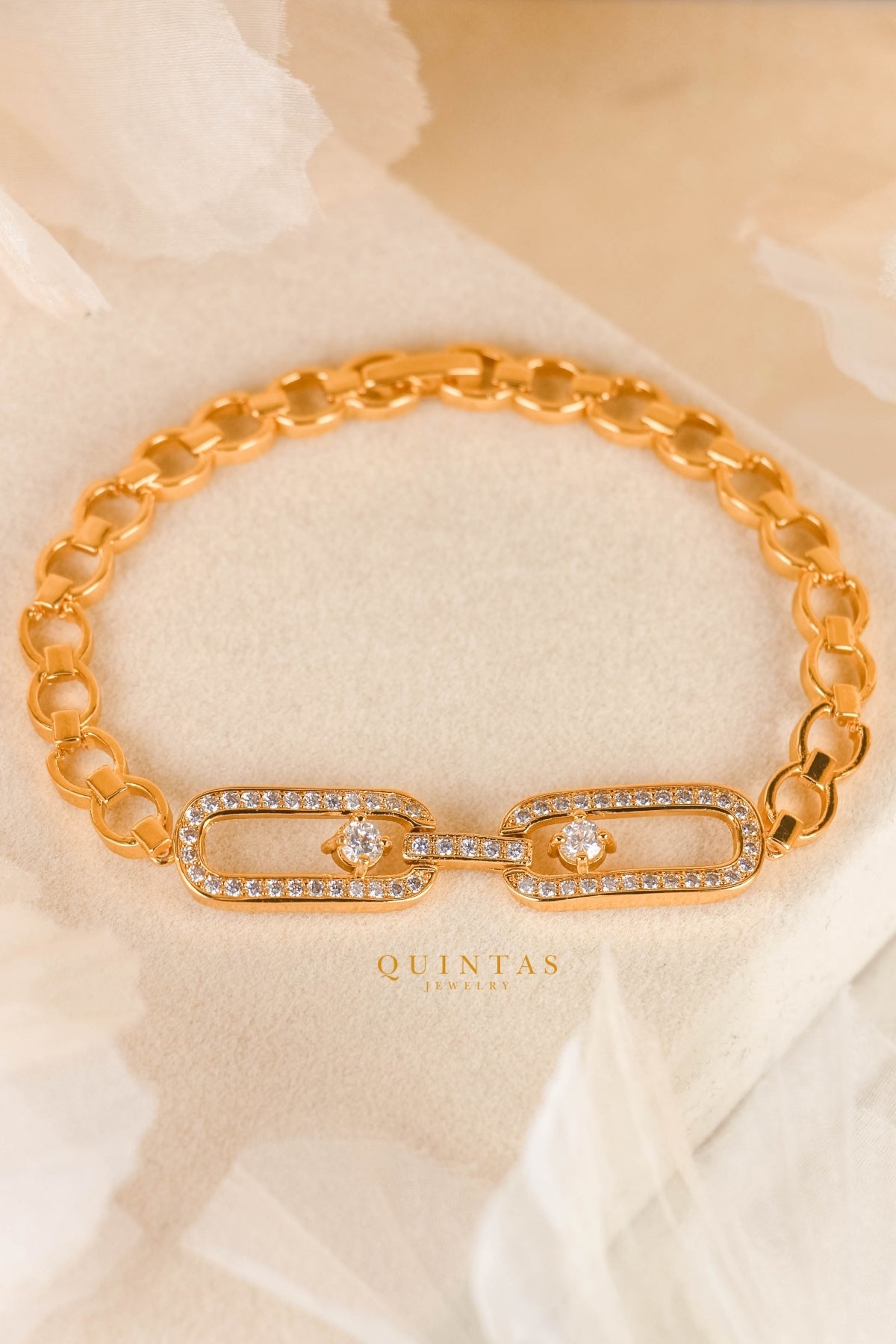 Classic Double Diamond Link Bracelet