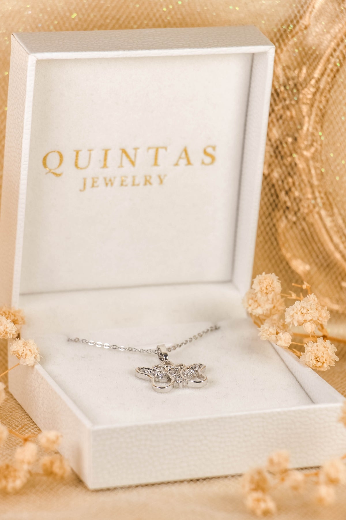 Mariposa Crystal Silver Necklace