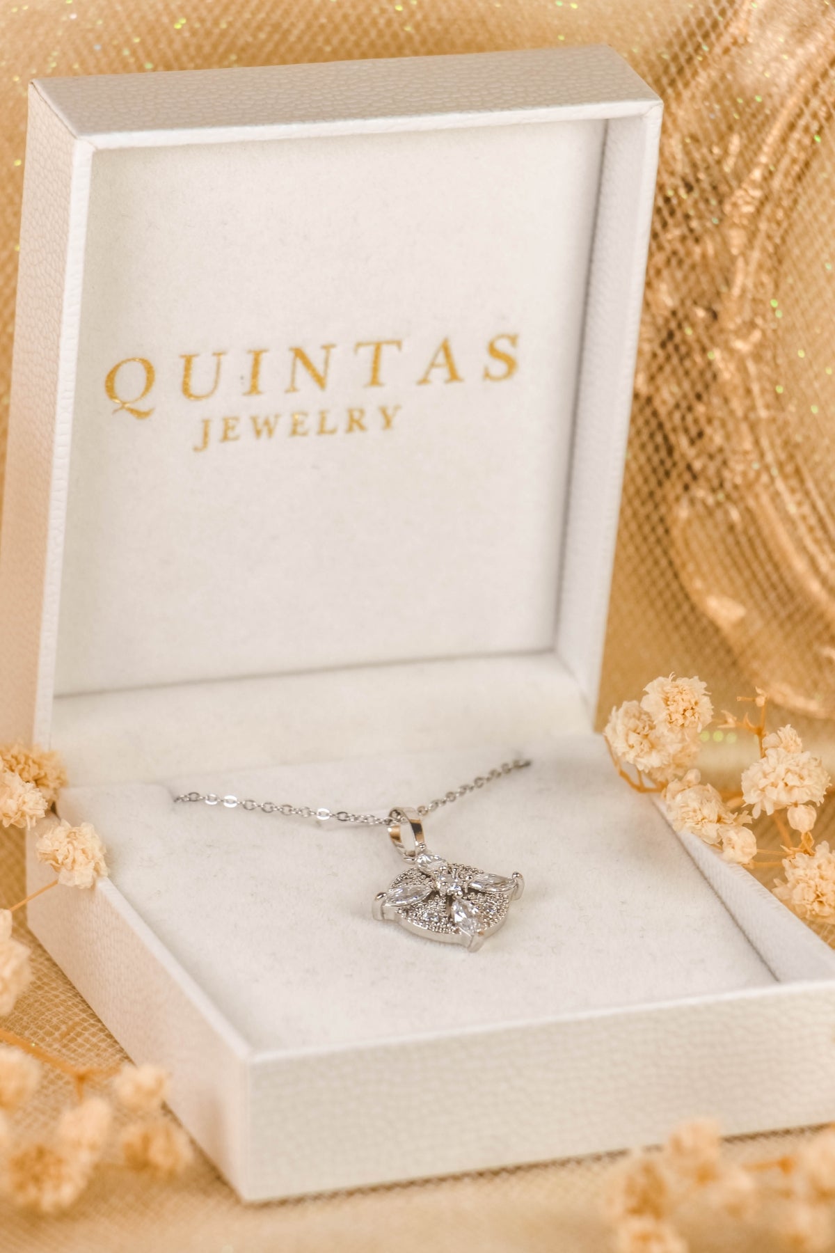 Flower Halo Silver Necklace