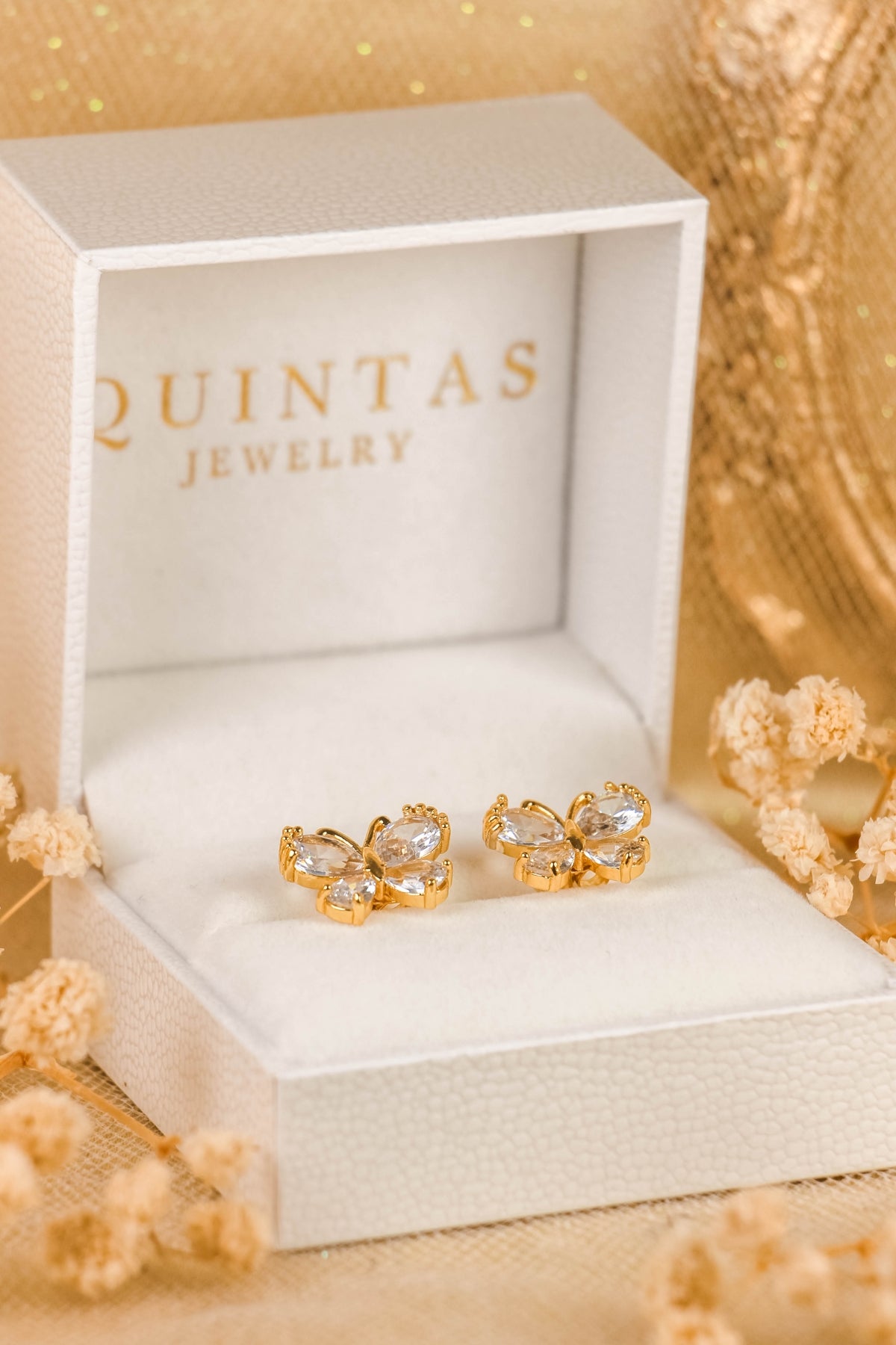 Crystal Butterfly Wings Stud Earrings