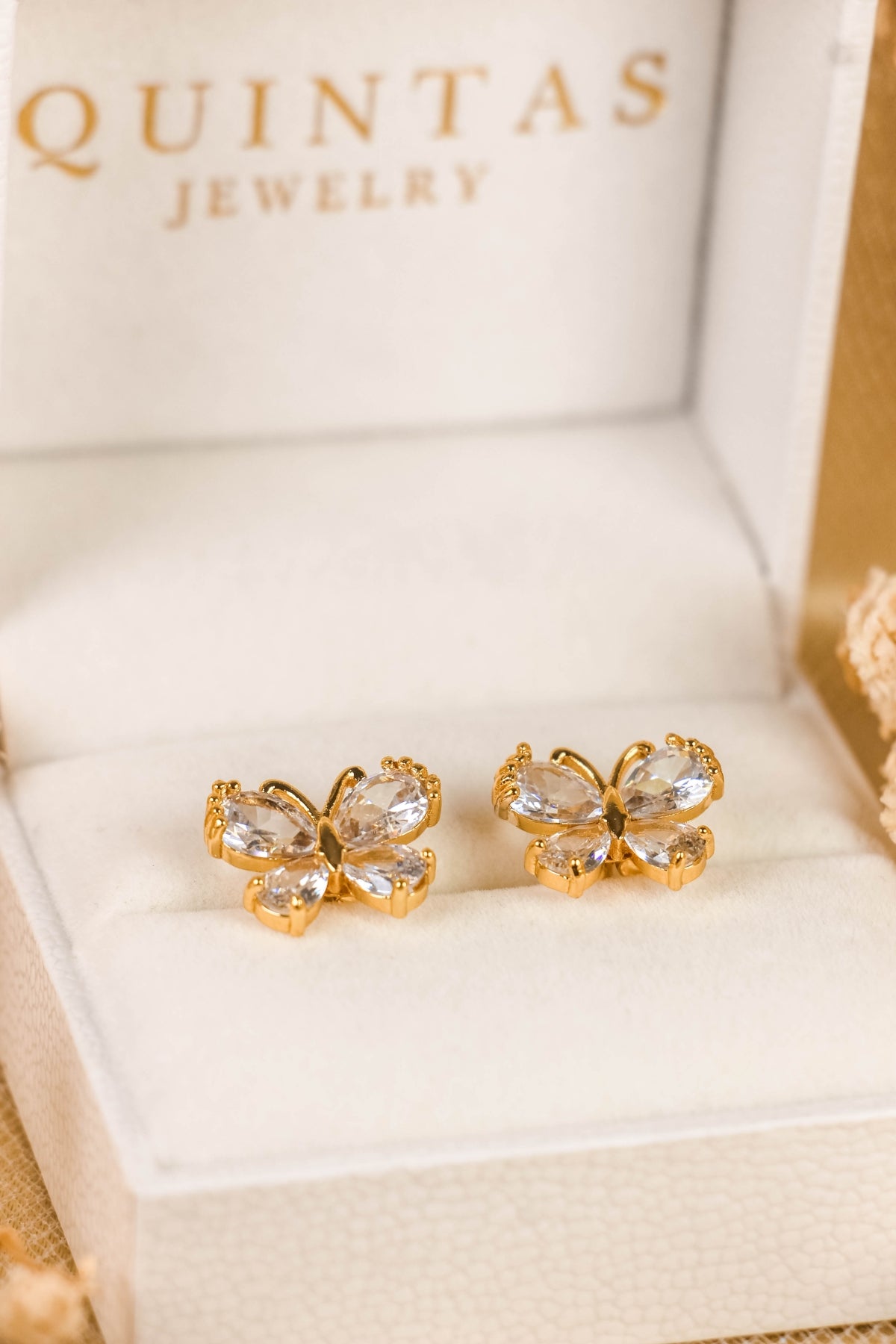 Crystal Butterfly Wings Stud Earrings