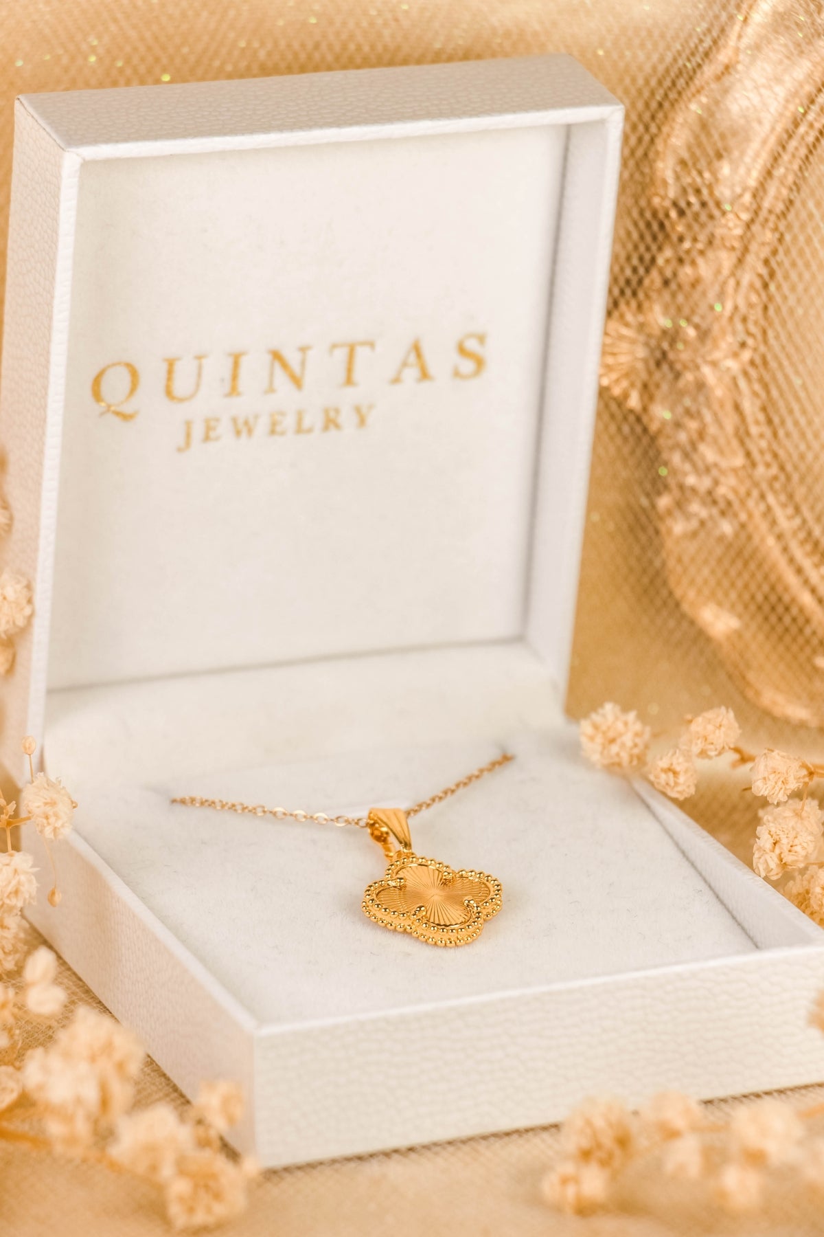 Gold Clover Shell Necklace