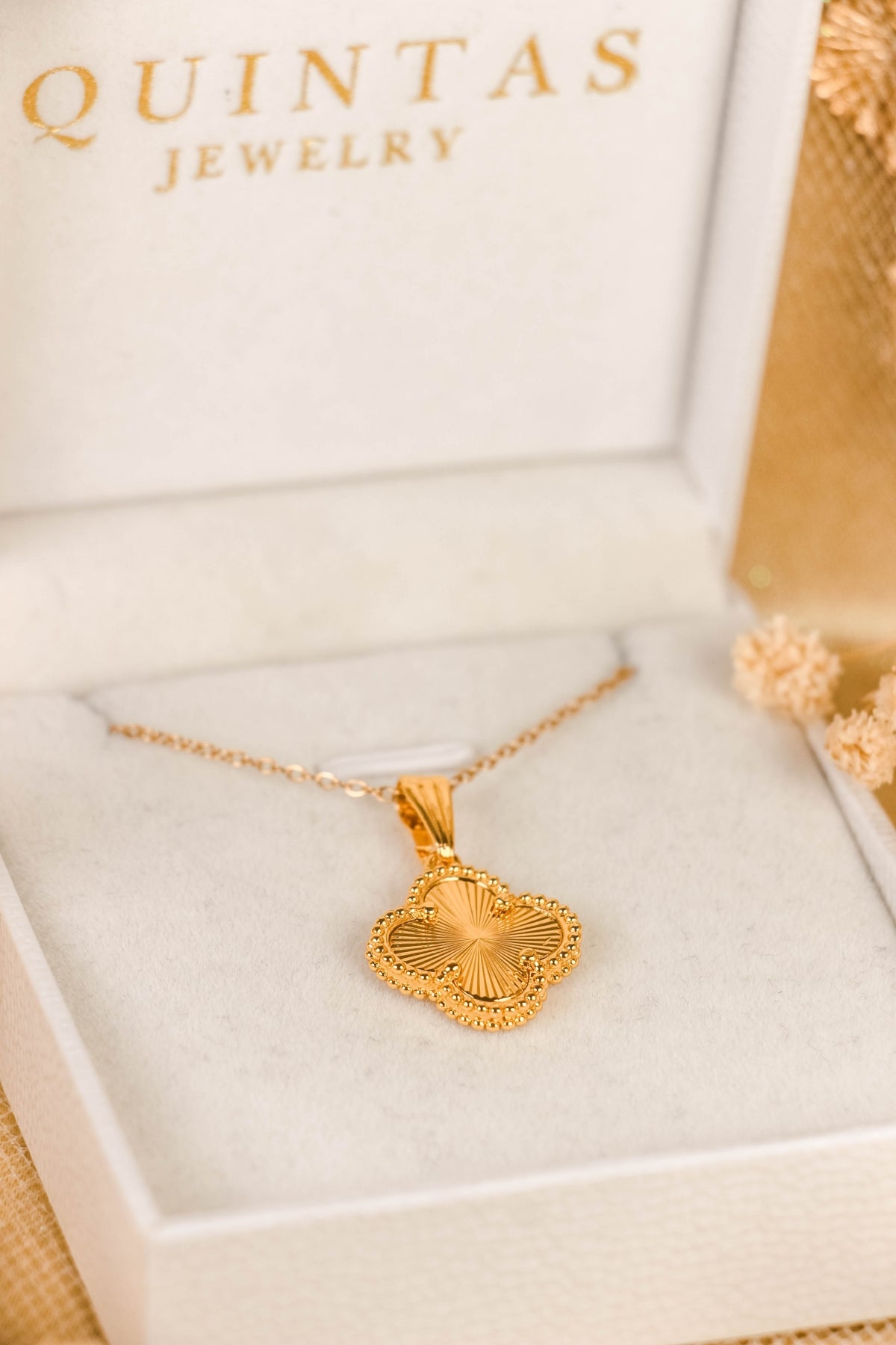 Gold Clover Shell Necklace