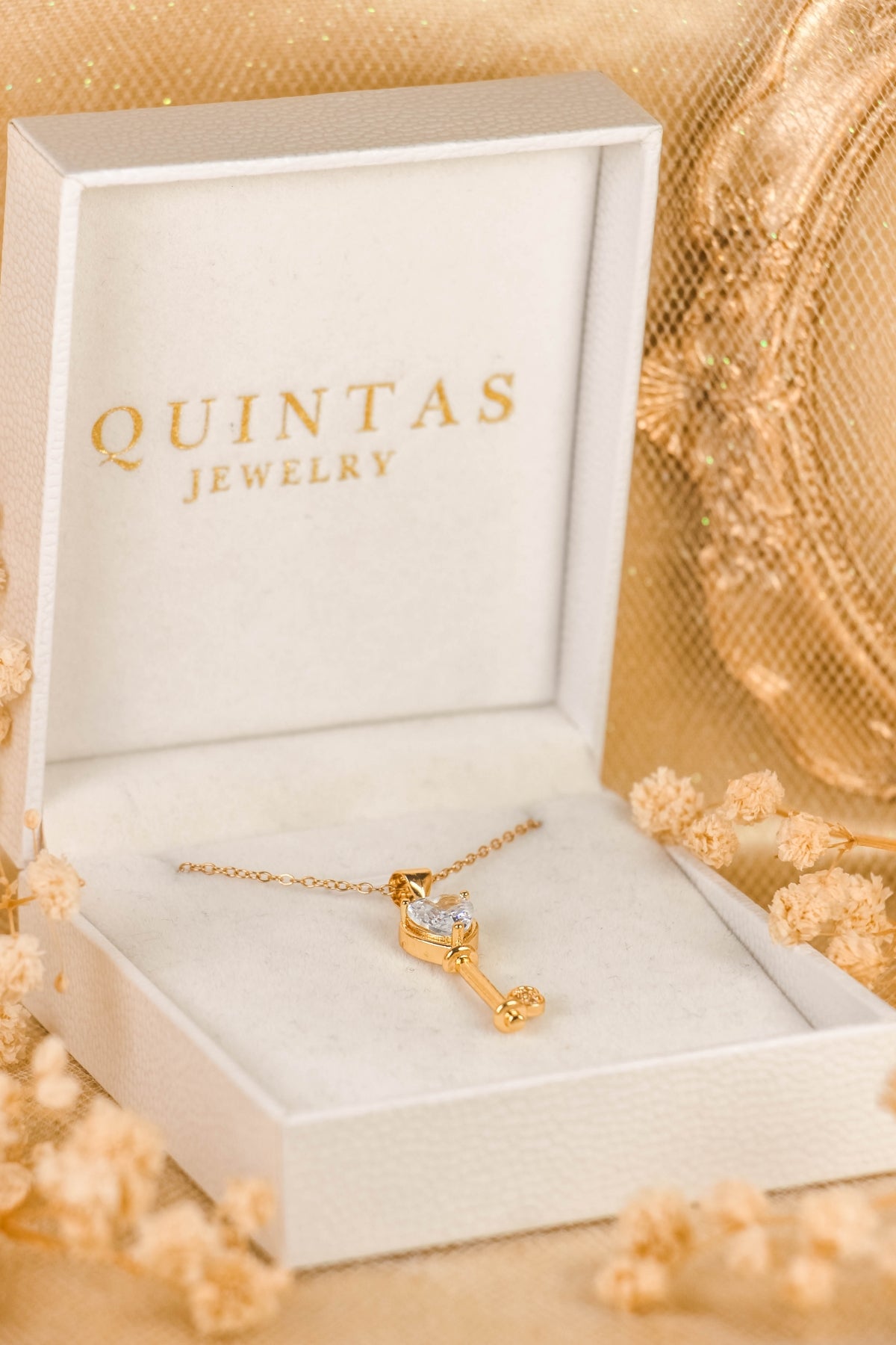 Key Diamond Heart Necklace