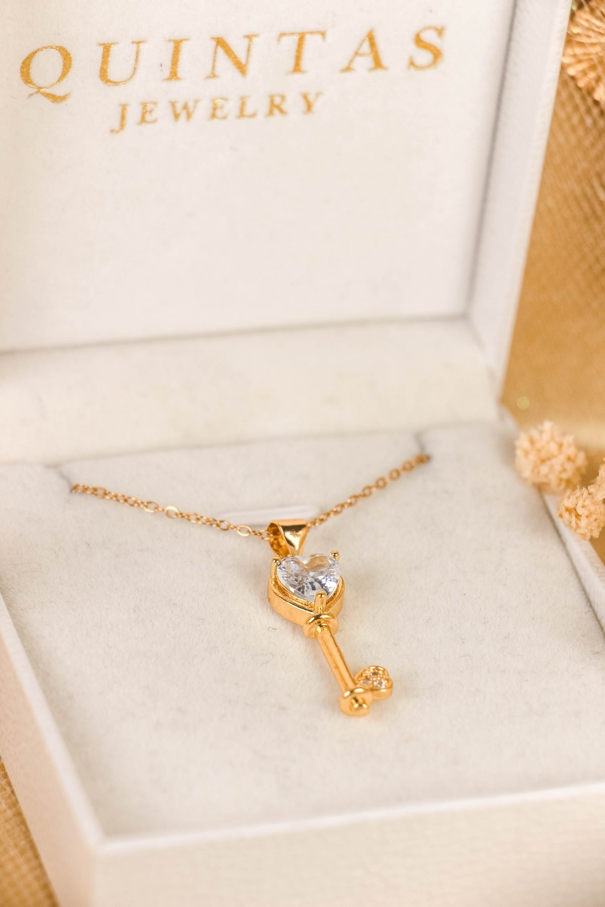 Key Diamond Heart Necklace