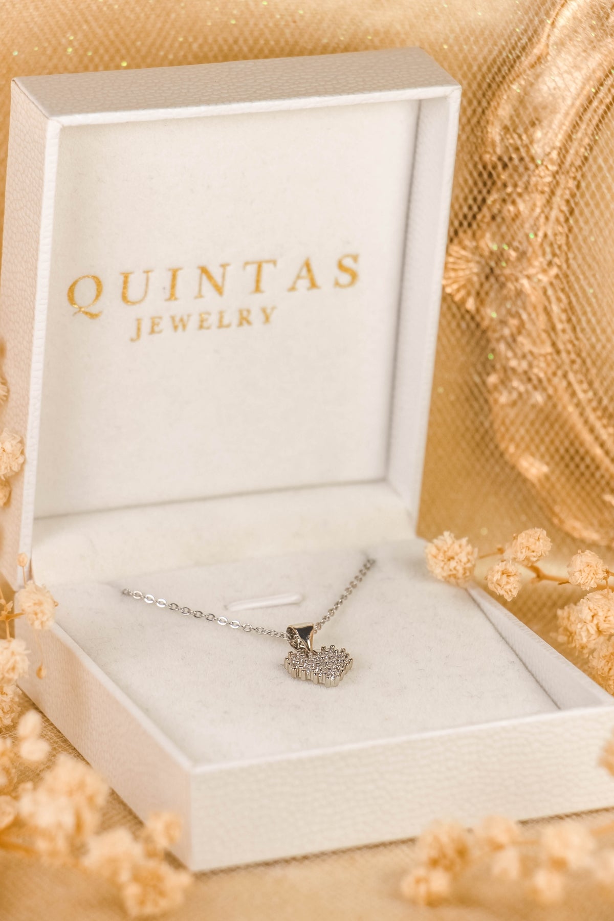 Zirconia Heart Silver Necklace