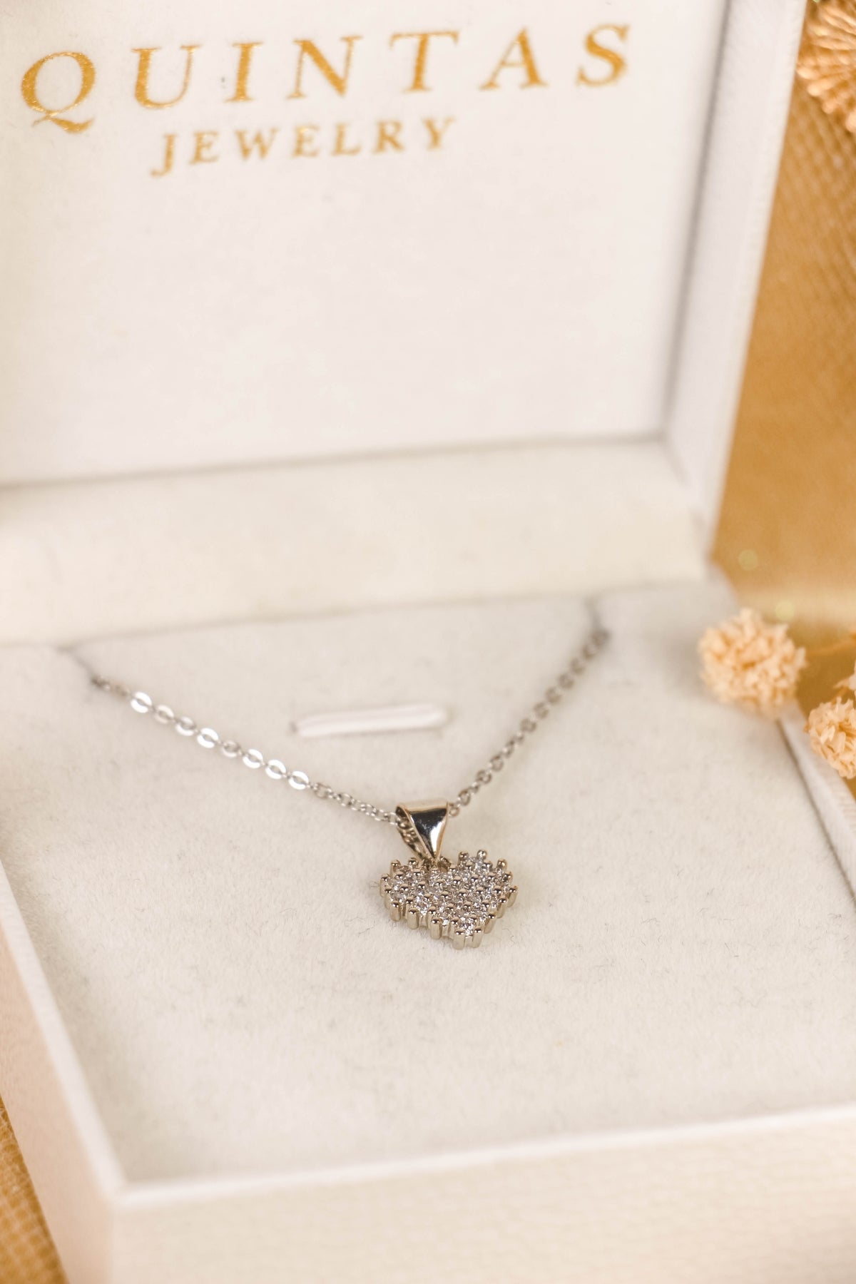 Zirconia Heart Silver Necklace