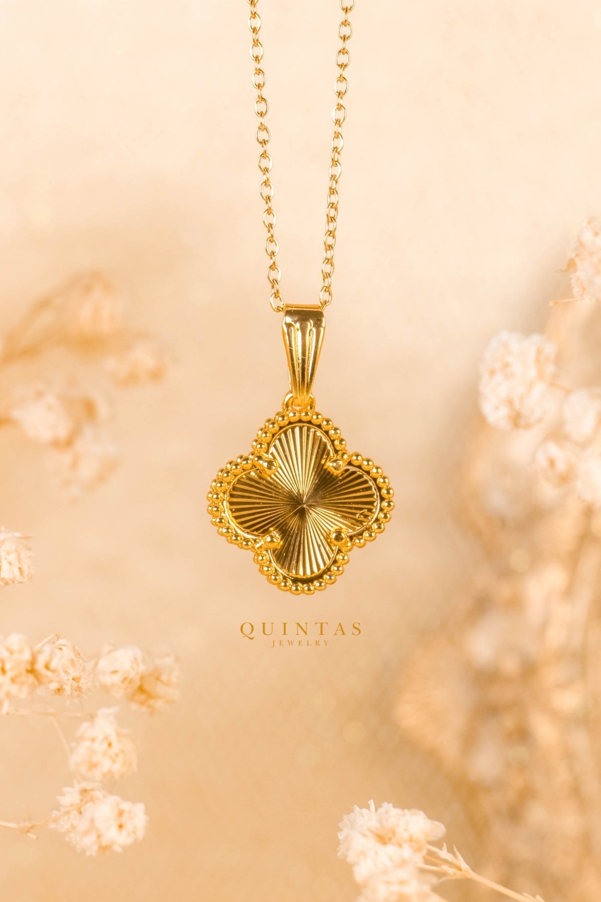 Gold Clover Shell Necklace