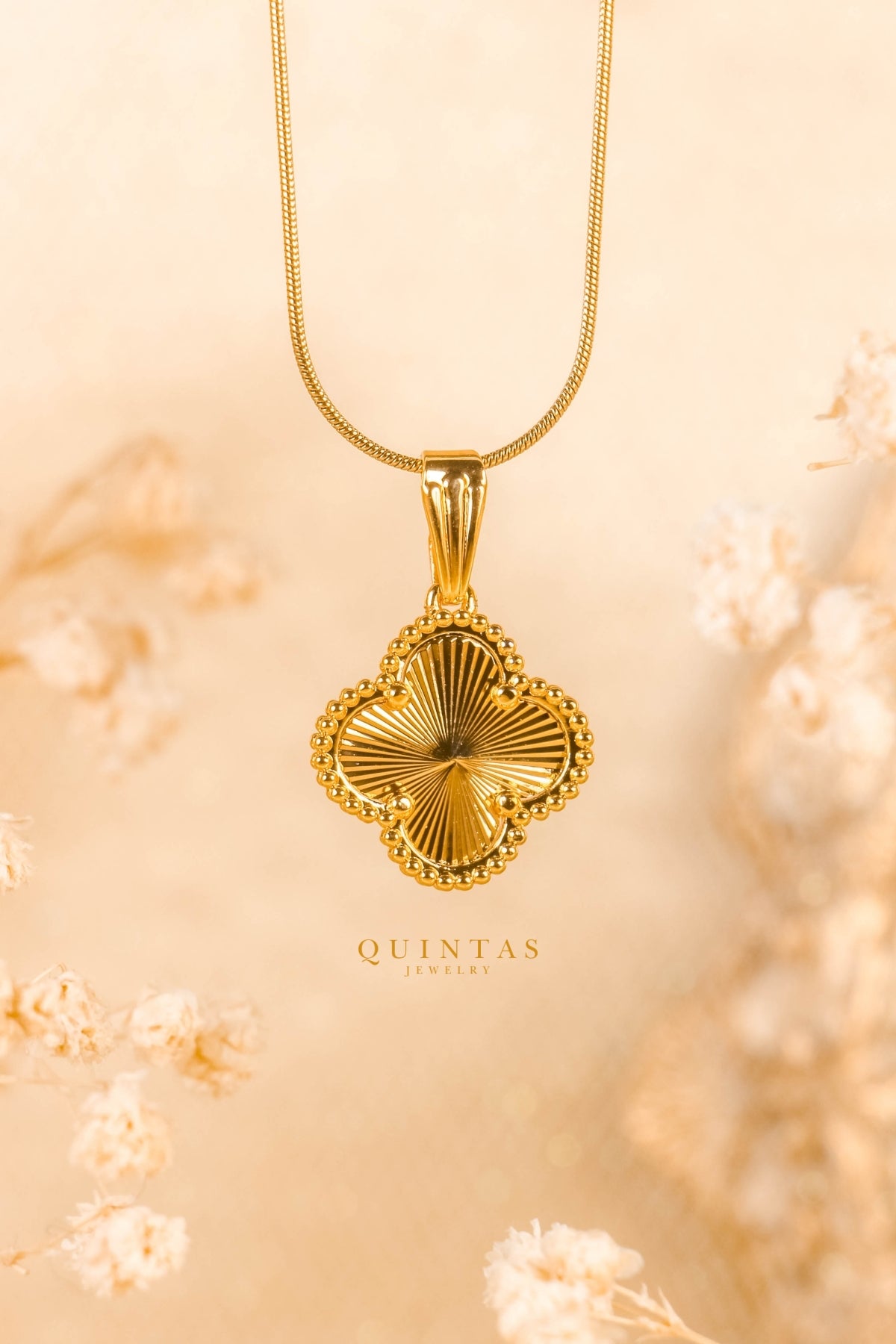 Gold Clover Shell Necklace