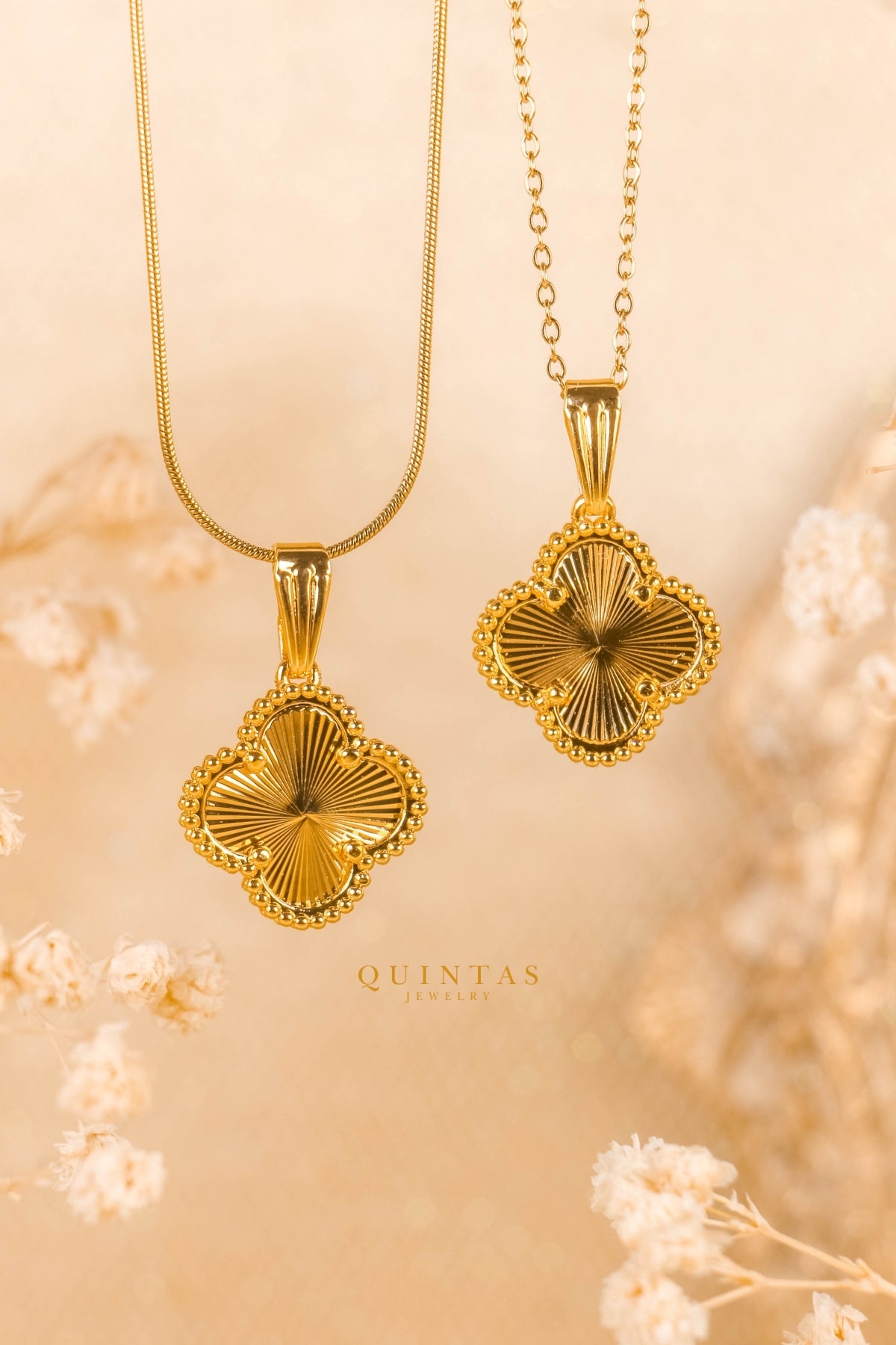Gold Clover Shell Necklace