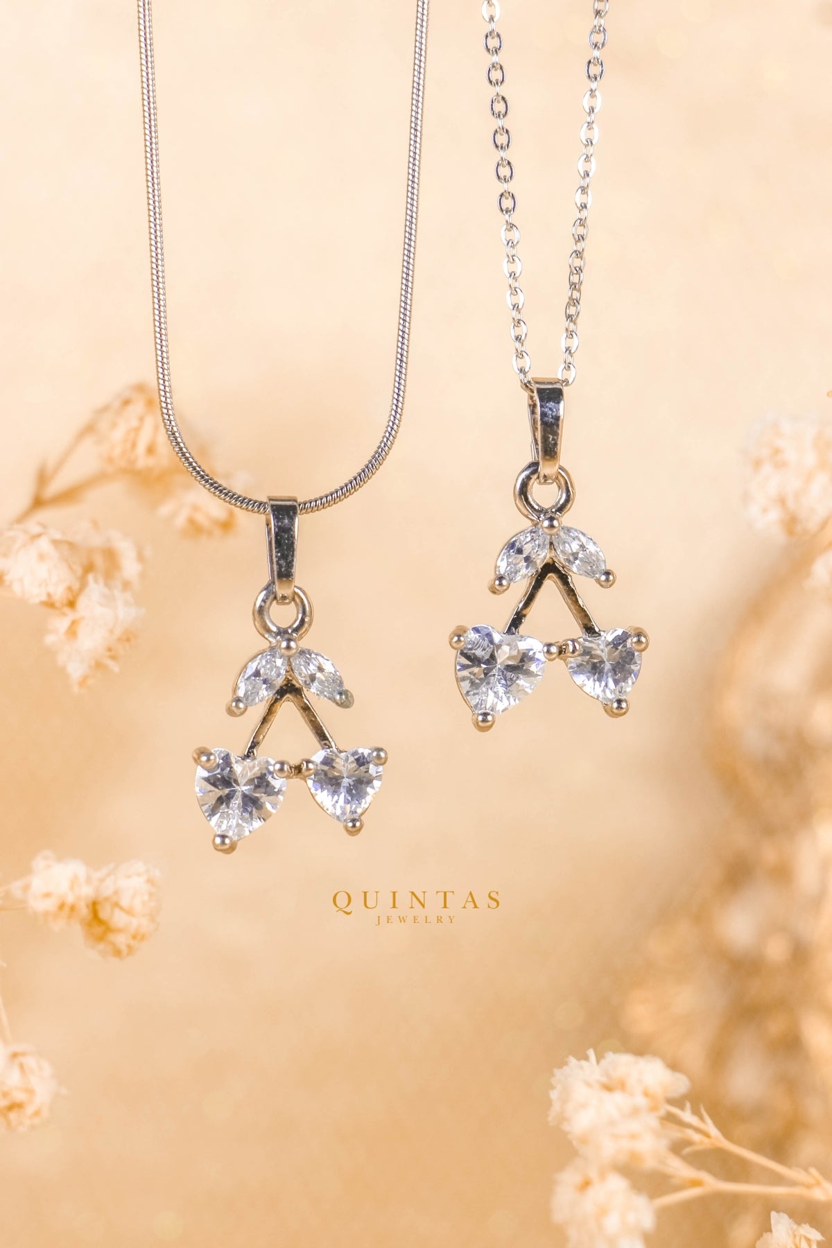 Sweetheart Cherry Silver Necklace