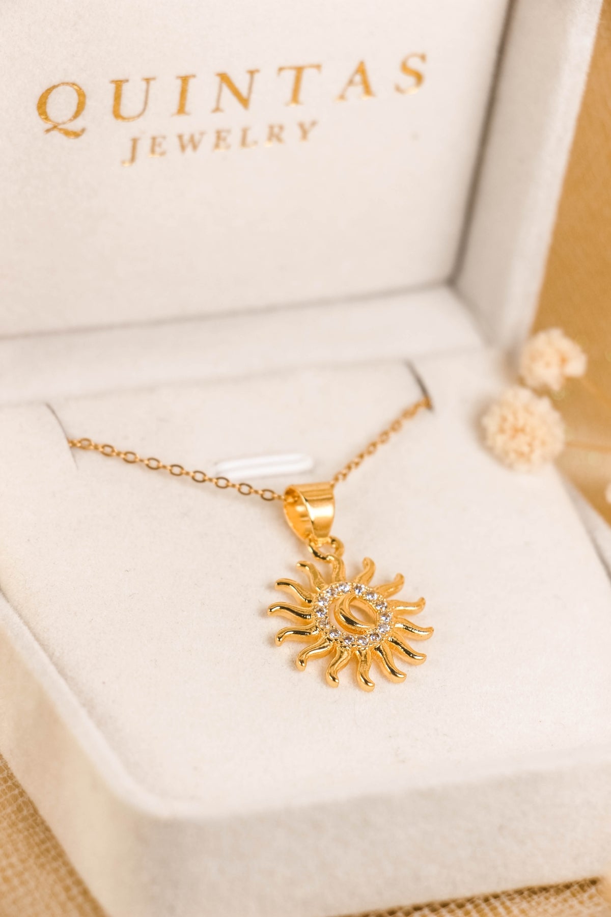 Golden Bohemian Sun Moon Necklace