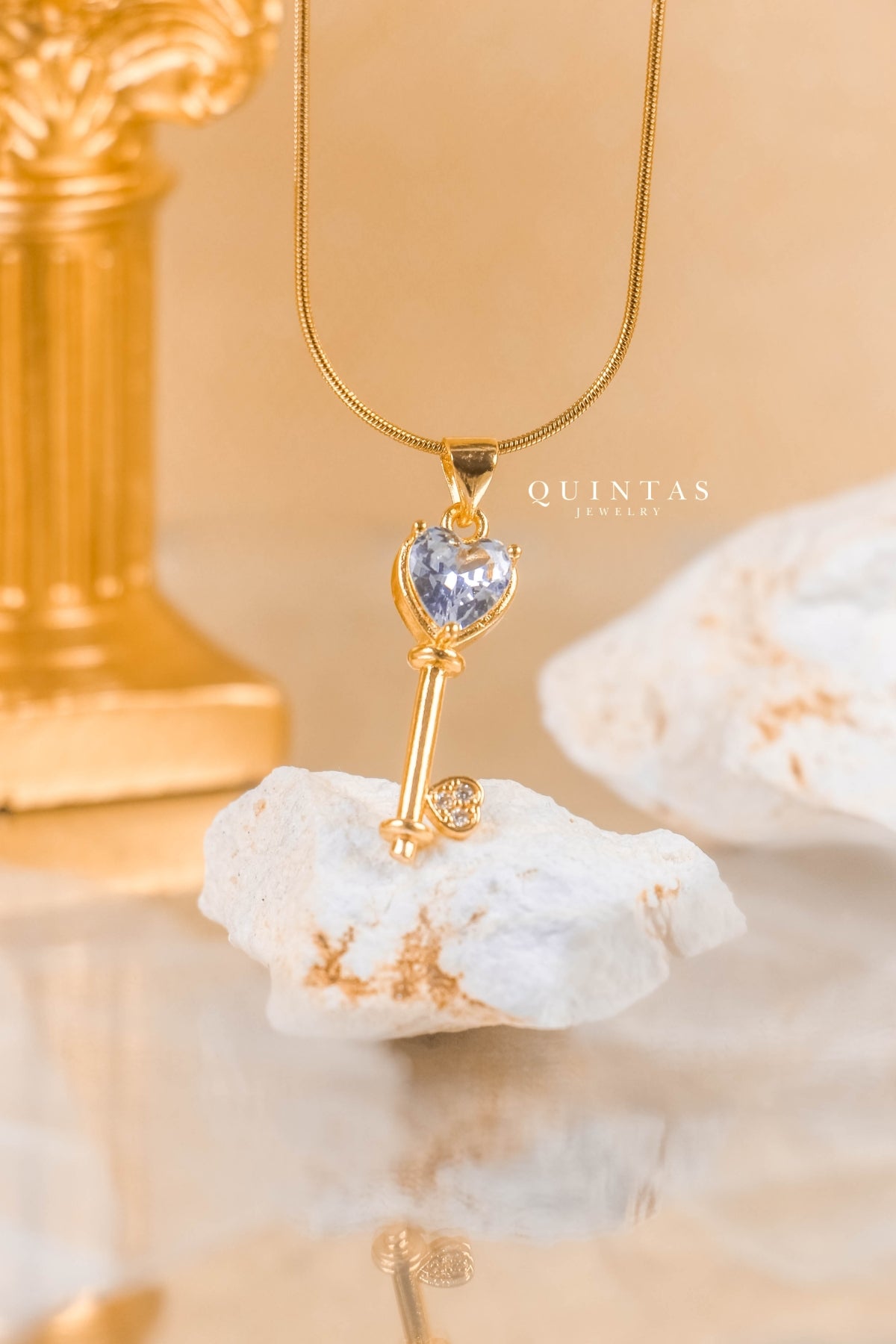 Key Diamond Heart Necklace