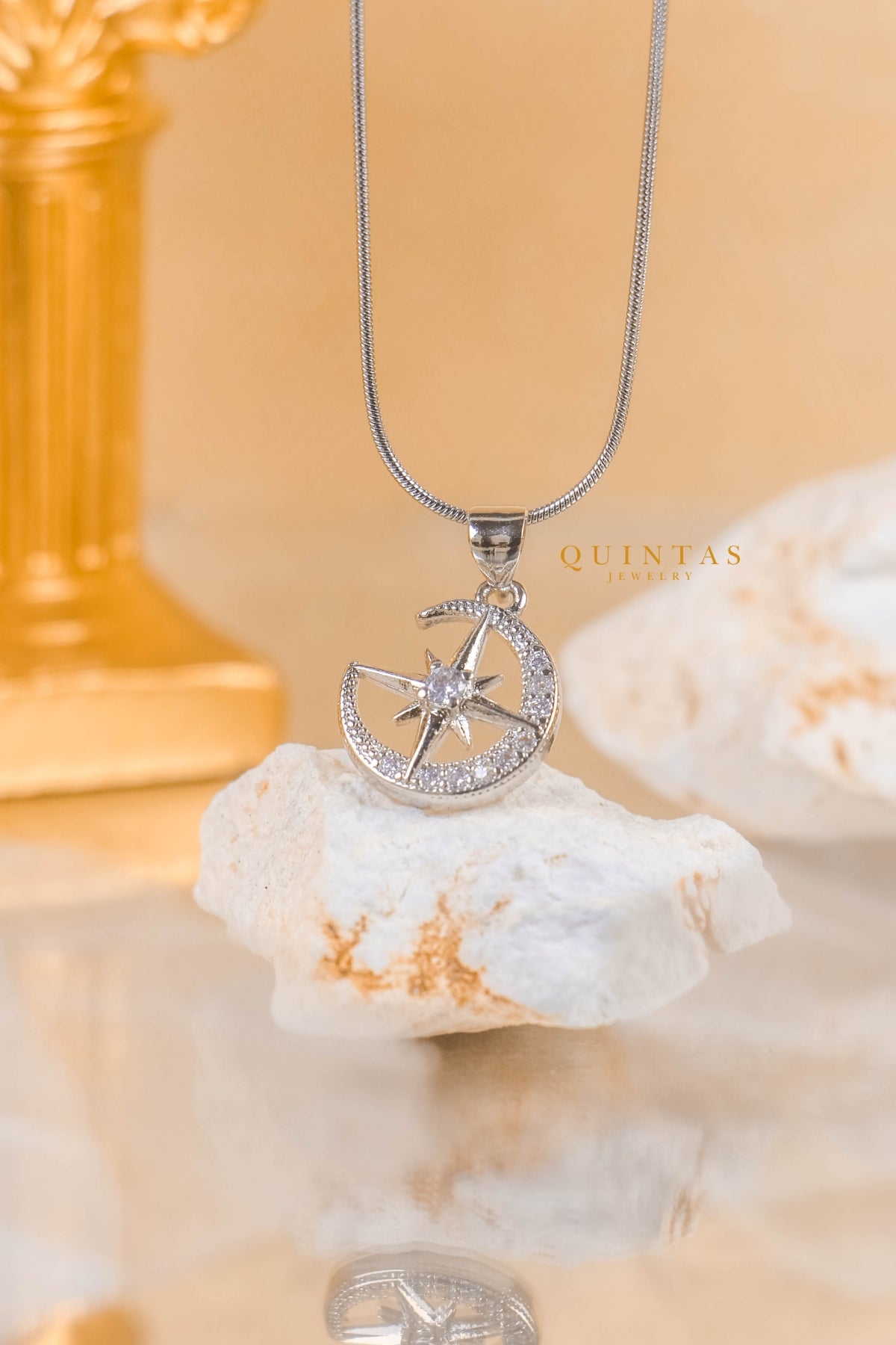 Moonlight Star Silver Necklace
