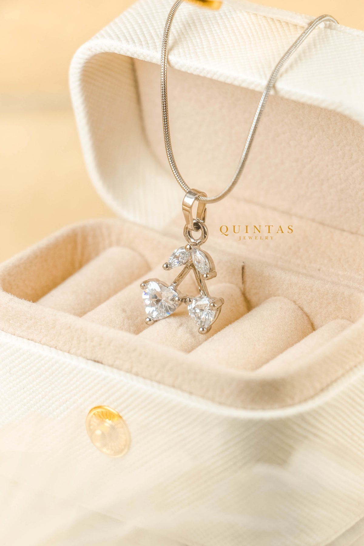 Sweetheart Cherry Silver Necklace