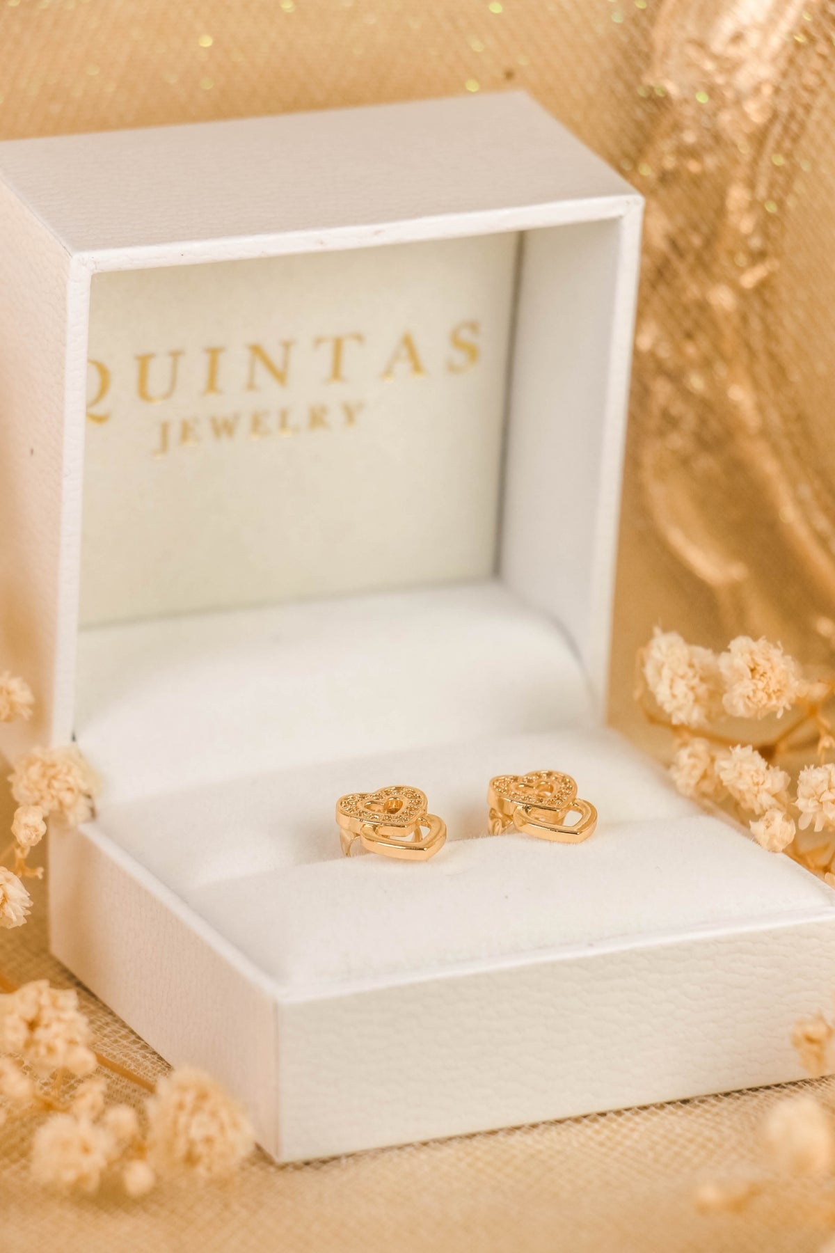 Linked Hearts Stud Earrings