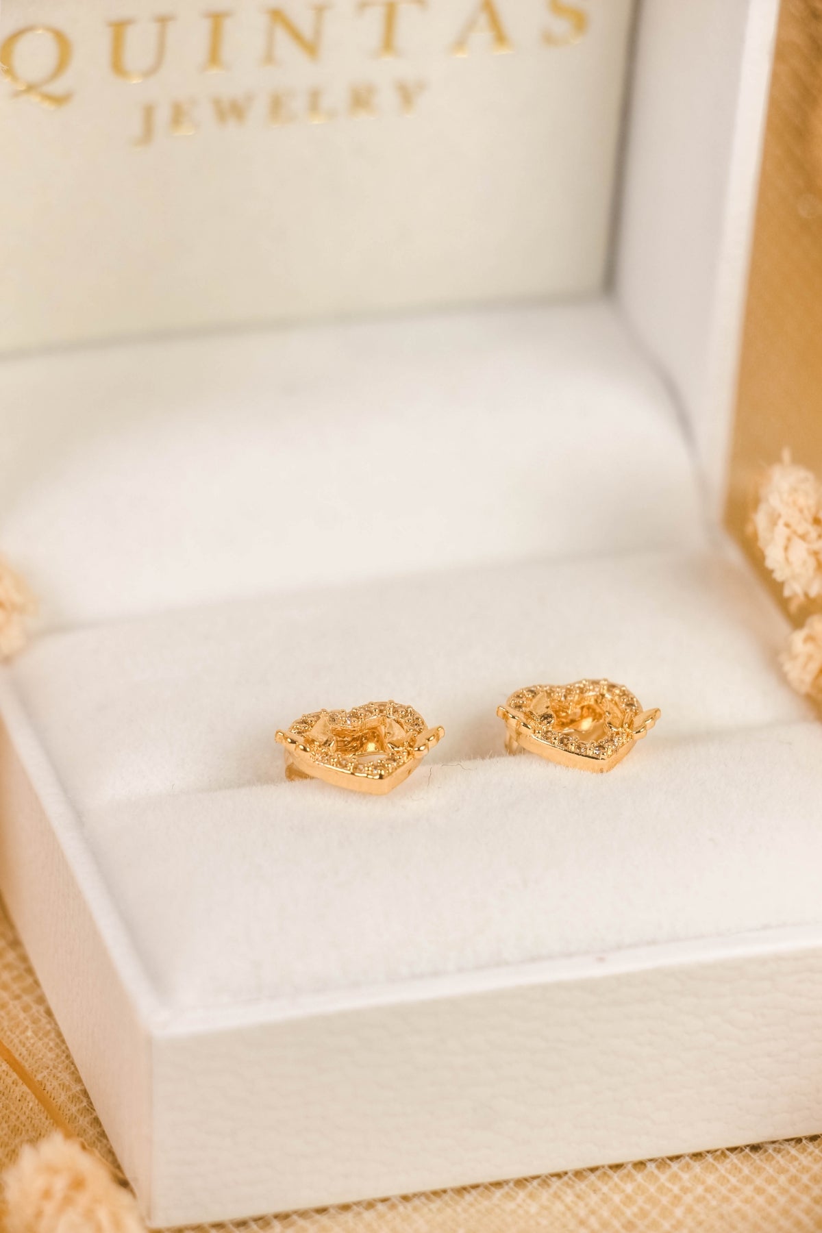 Butterfly Heart Stud Earrings
