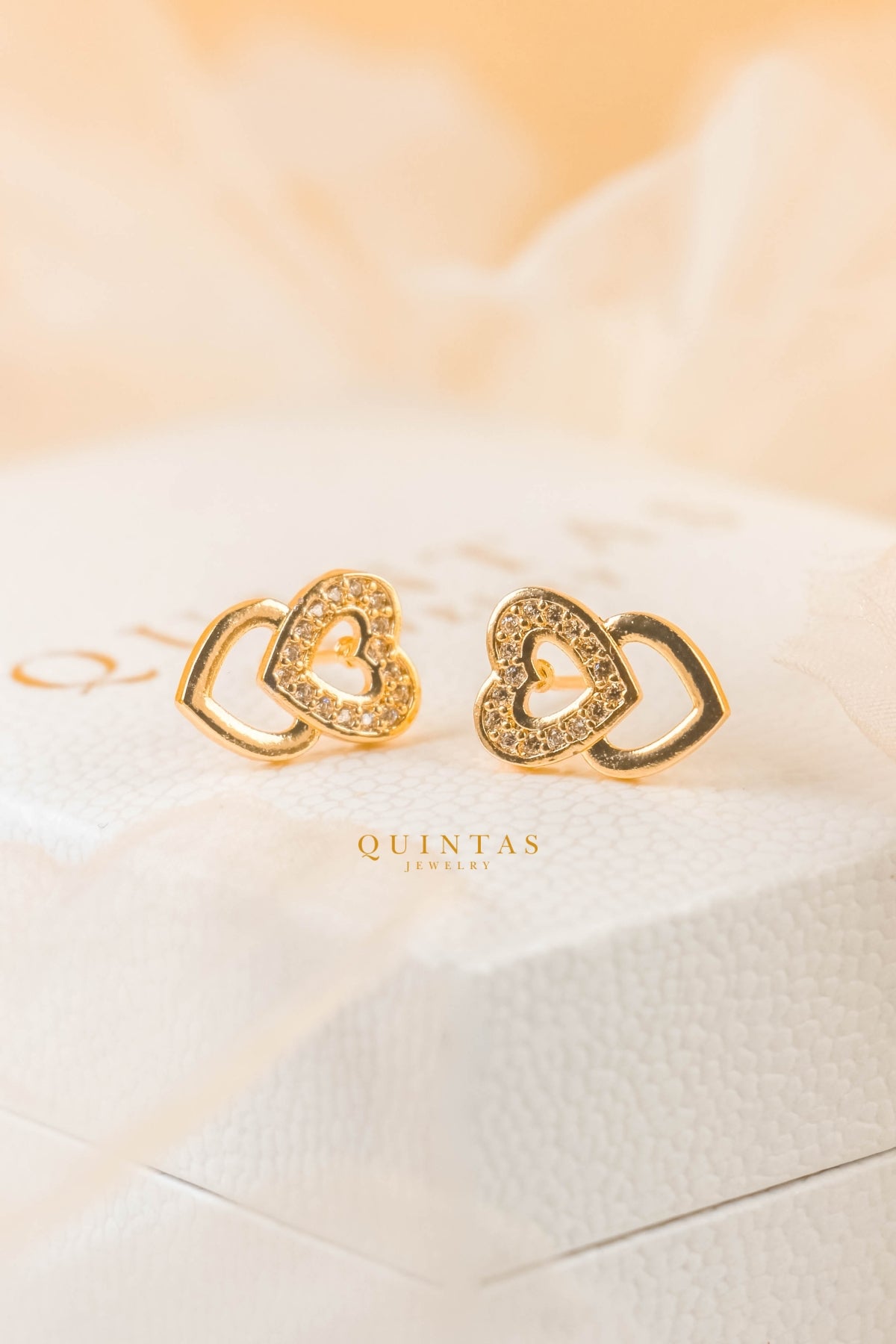 Linked Hearts Stud Earrings