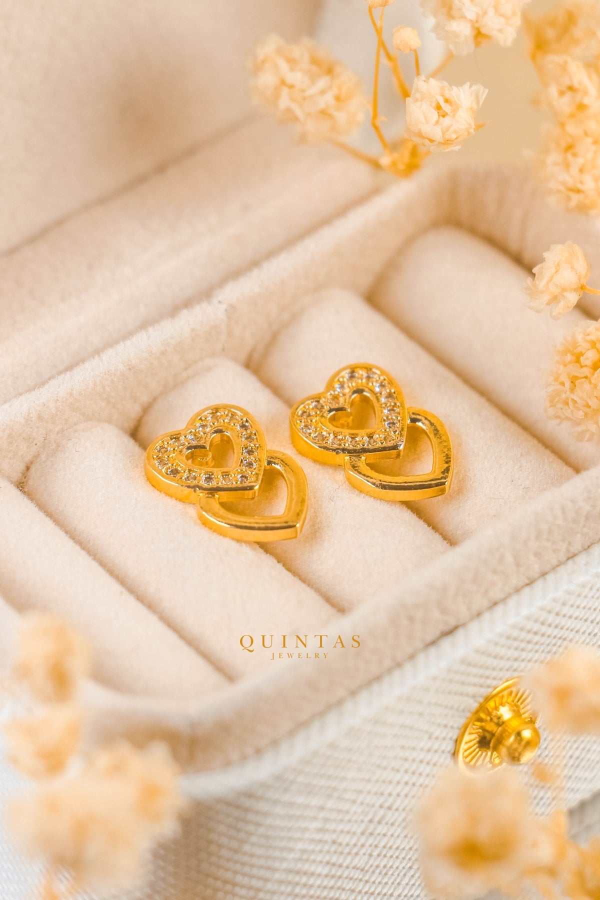 Linked Hearts Stud Earrings