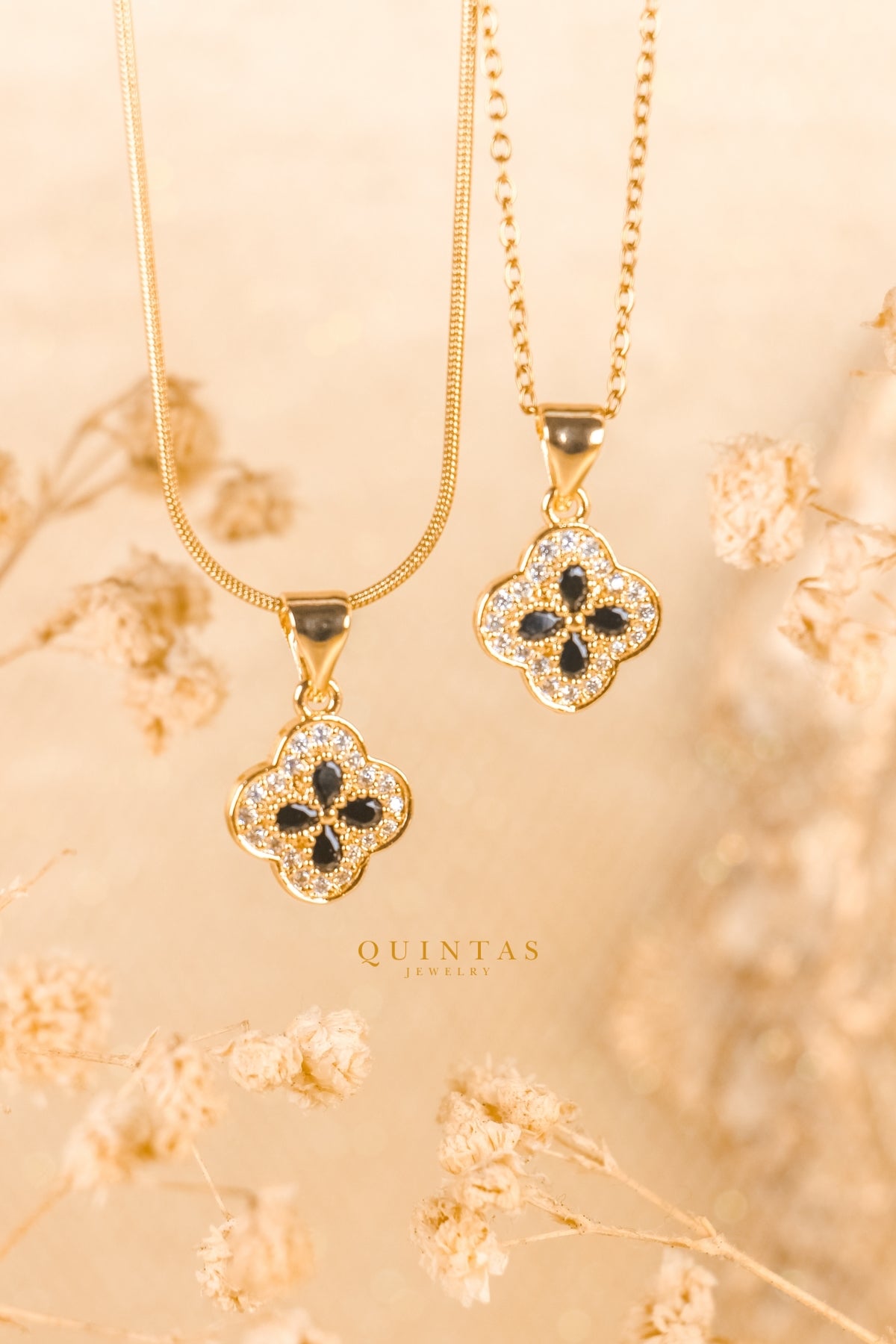 Aurea Black Clover Necklace