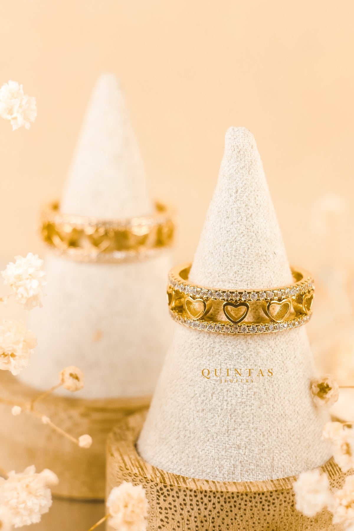 Valeria Heart Band Ring (Adjustable)