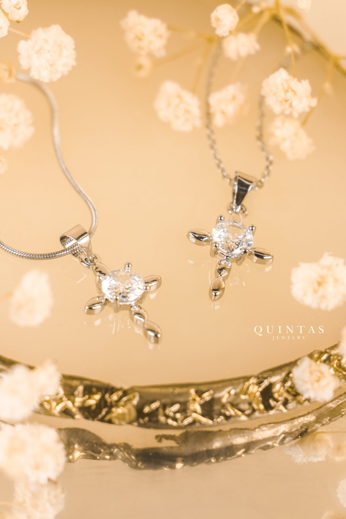 Dainty Cross Diamond Silver Necklace