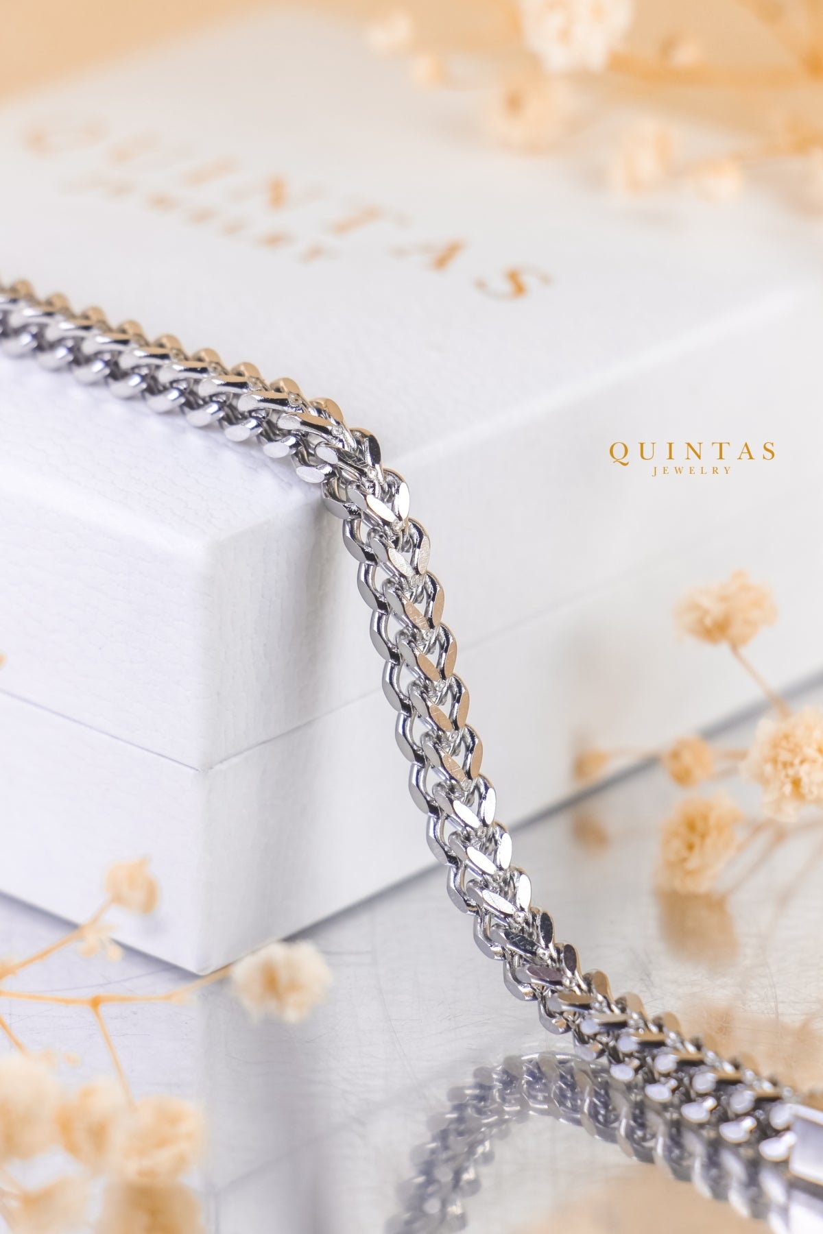 Square Cuban Silver Bracelet