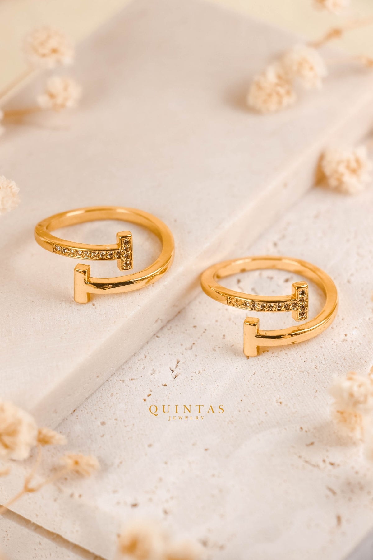 Double Bar Diamond Ring (Adjustable)