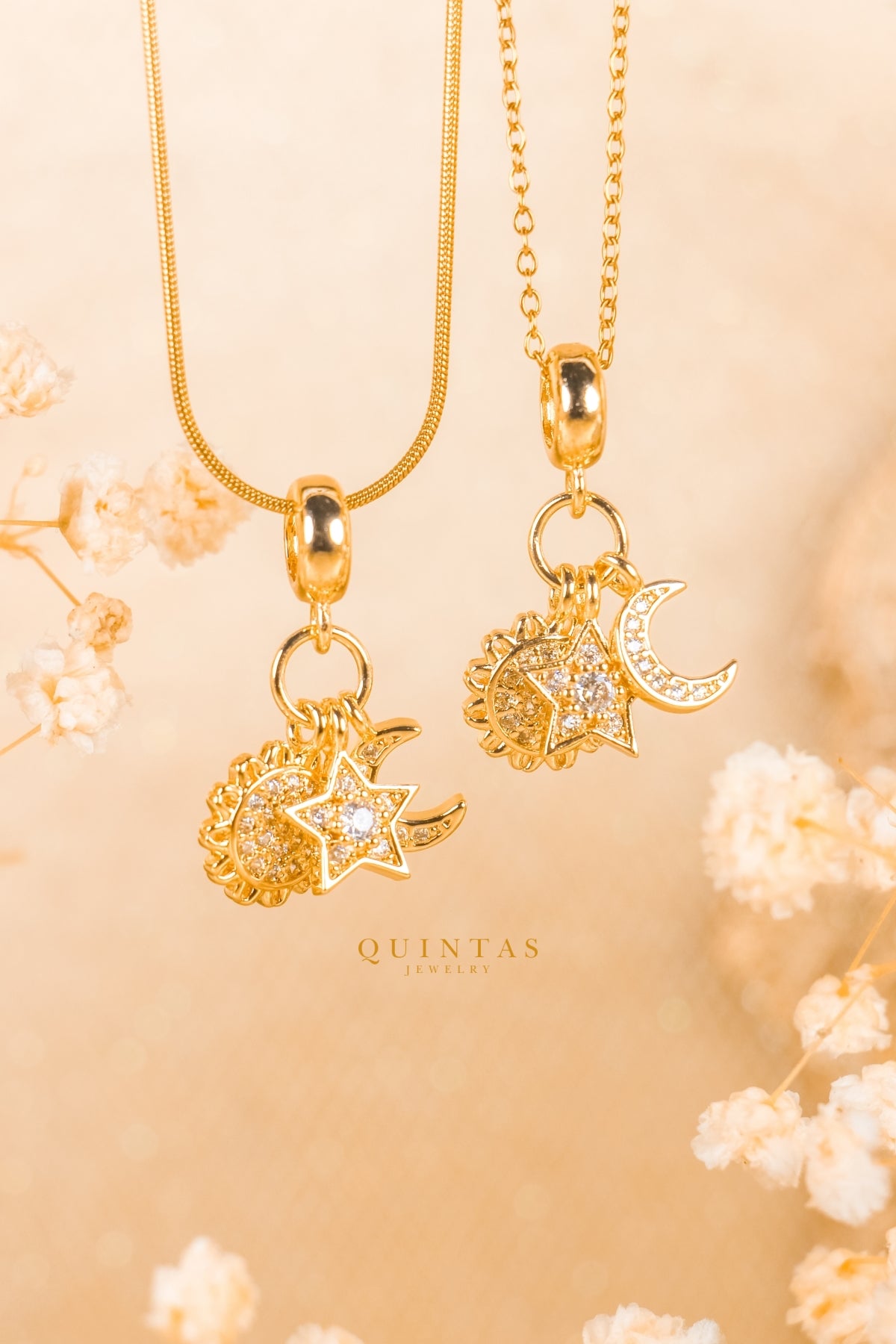 Sun, Moon, and Star Necklace