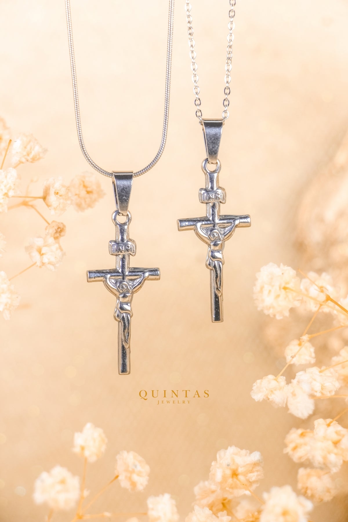 Jesus Crucifix Silver Necklace
