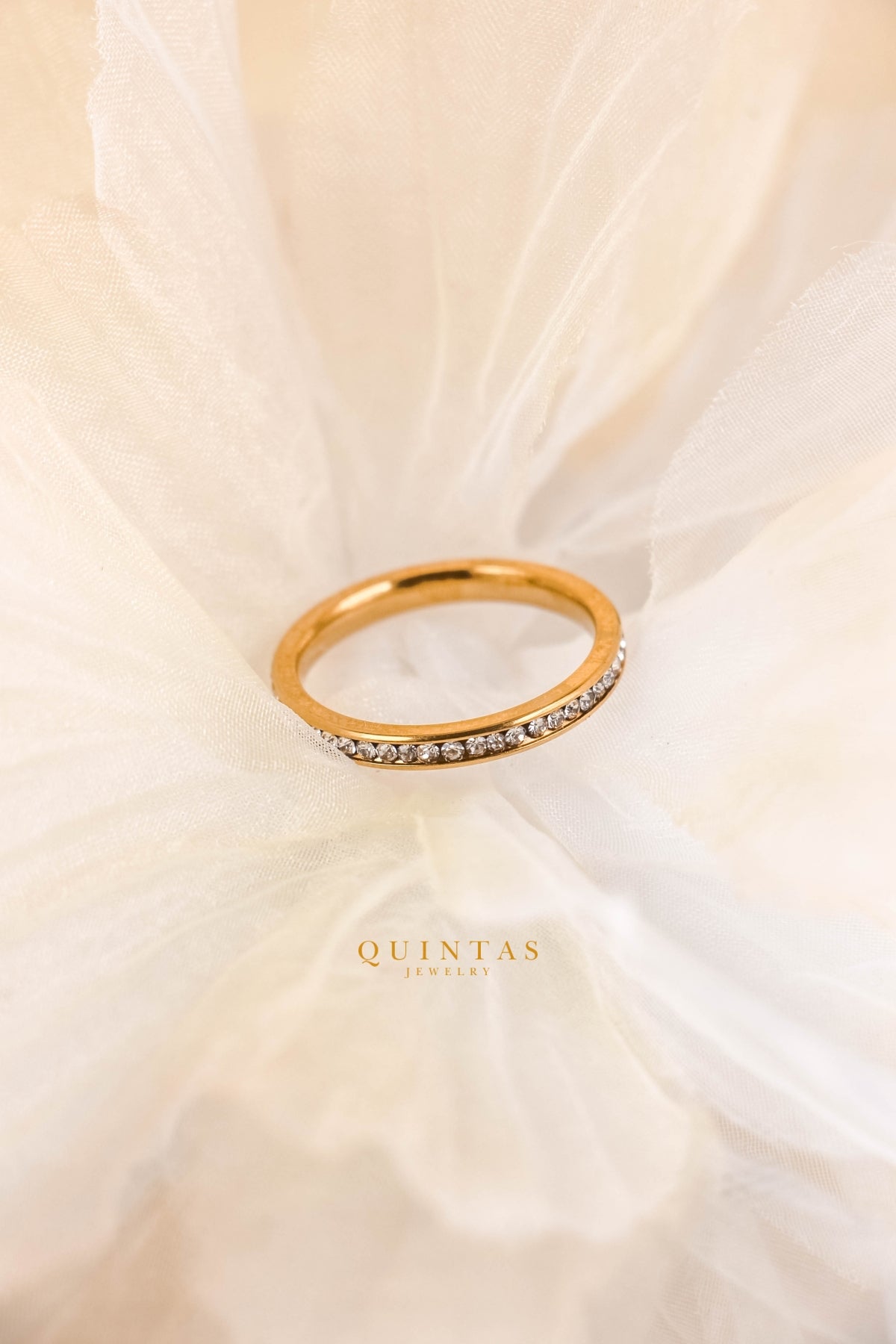 White Diamond Gold Ring