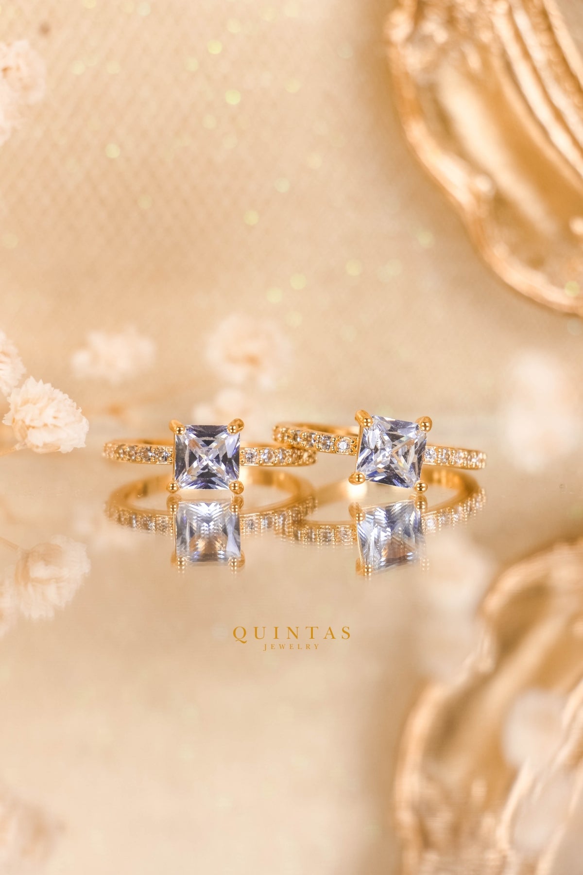 Jasmine Square Diamond Ring (Adjustable)