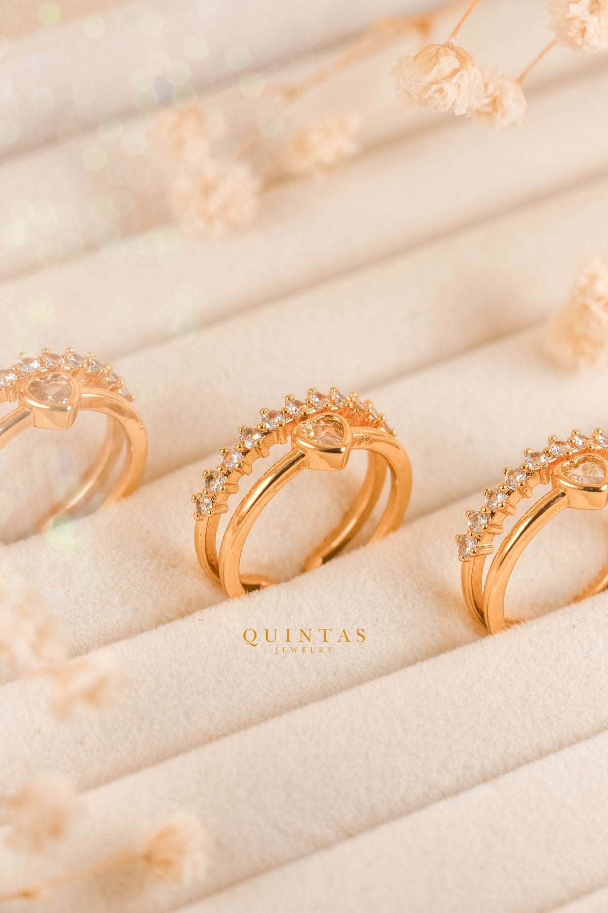 Tiara Heart Diamond Ring (Adjustable)