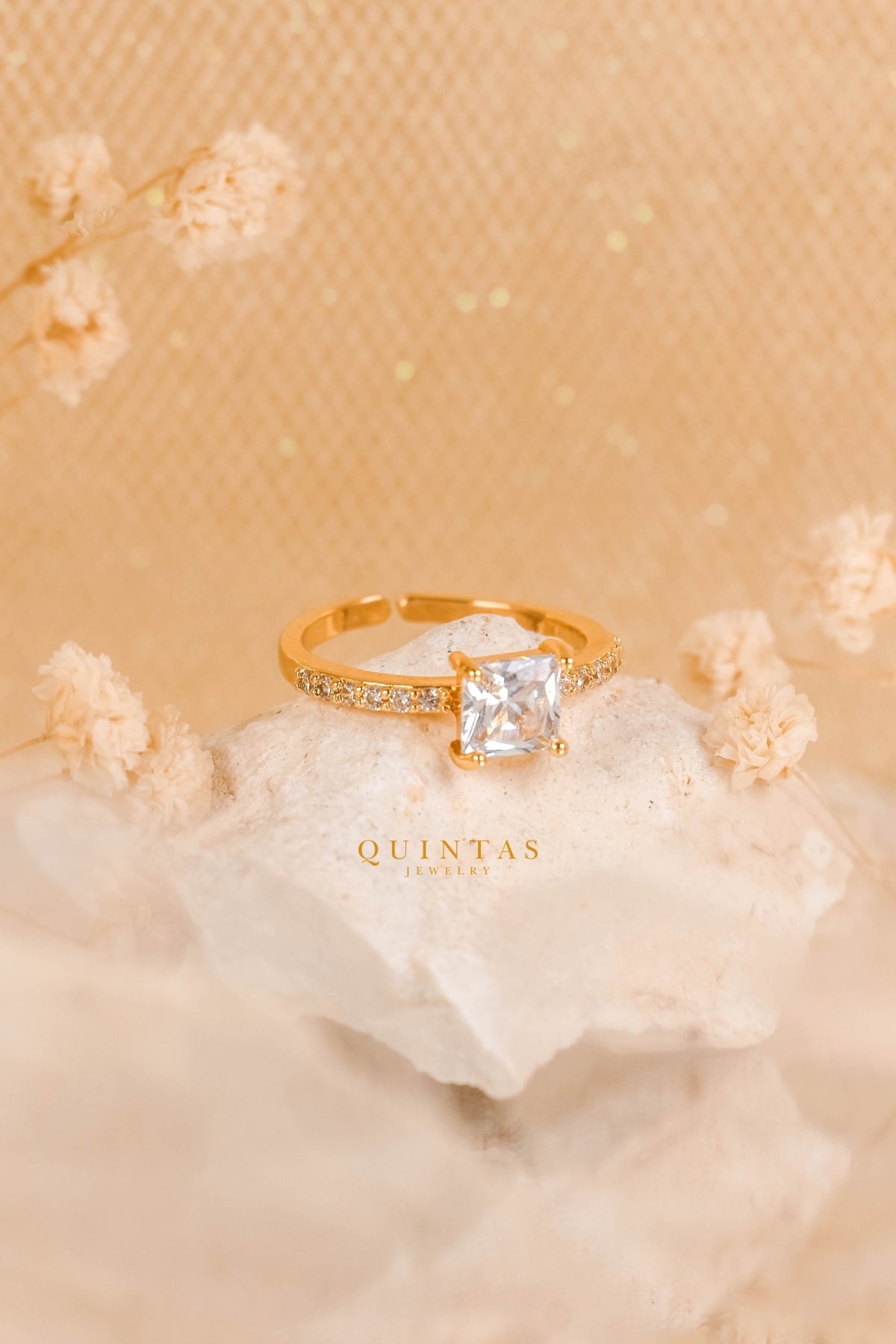 Jasmine Square Diamond Ring (Adjustable)