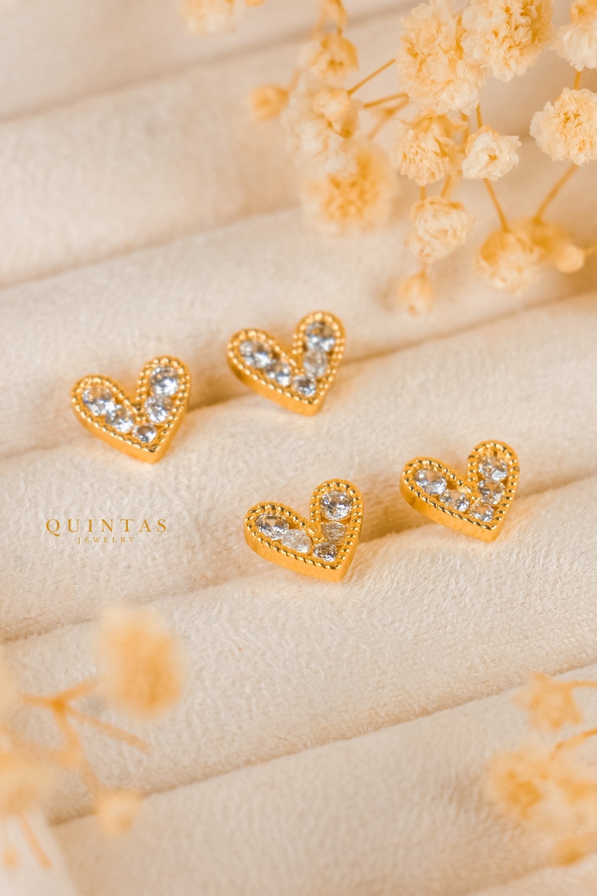 Lovely Heart Stud Earrings