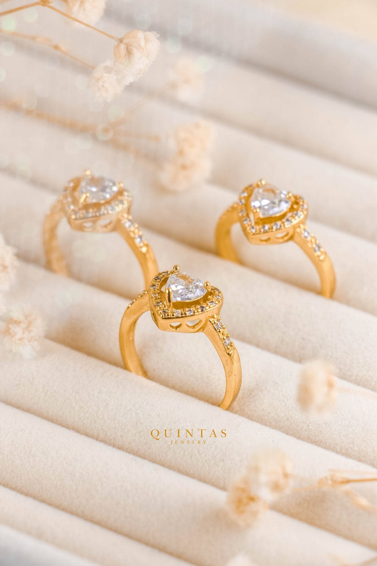 Beatrice Diamond Heart Ring (Adjustable)