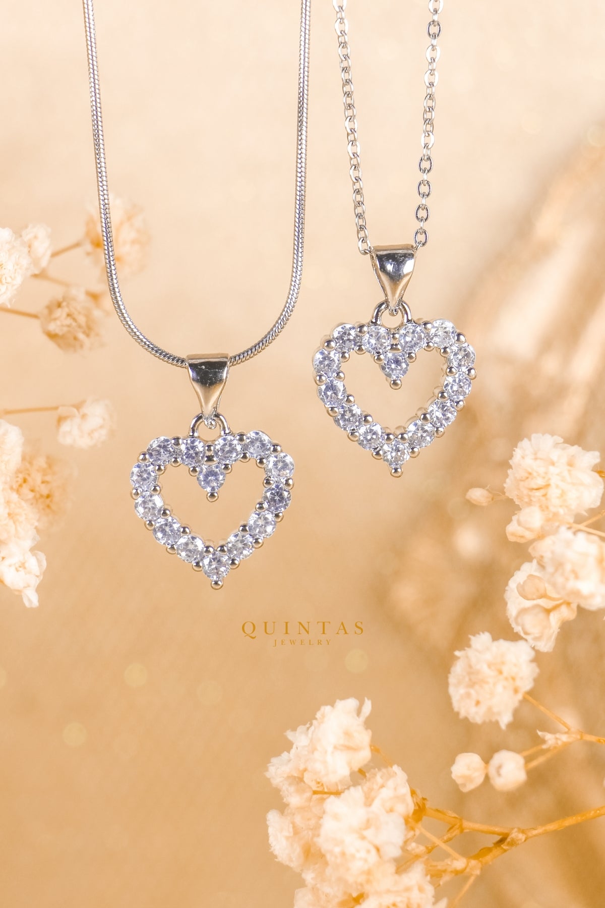 Iced Heart Silver Necklace