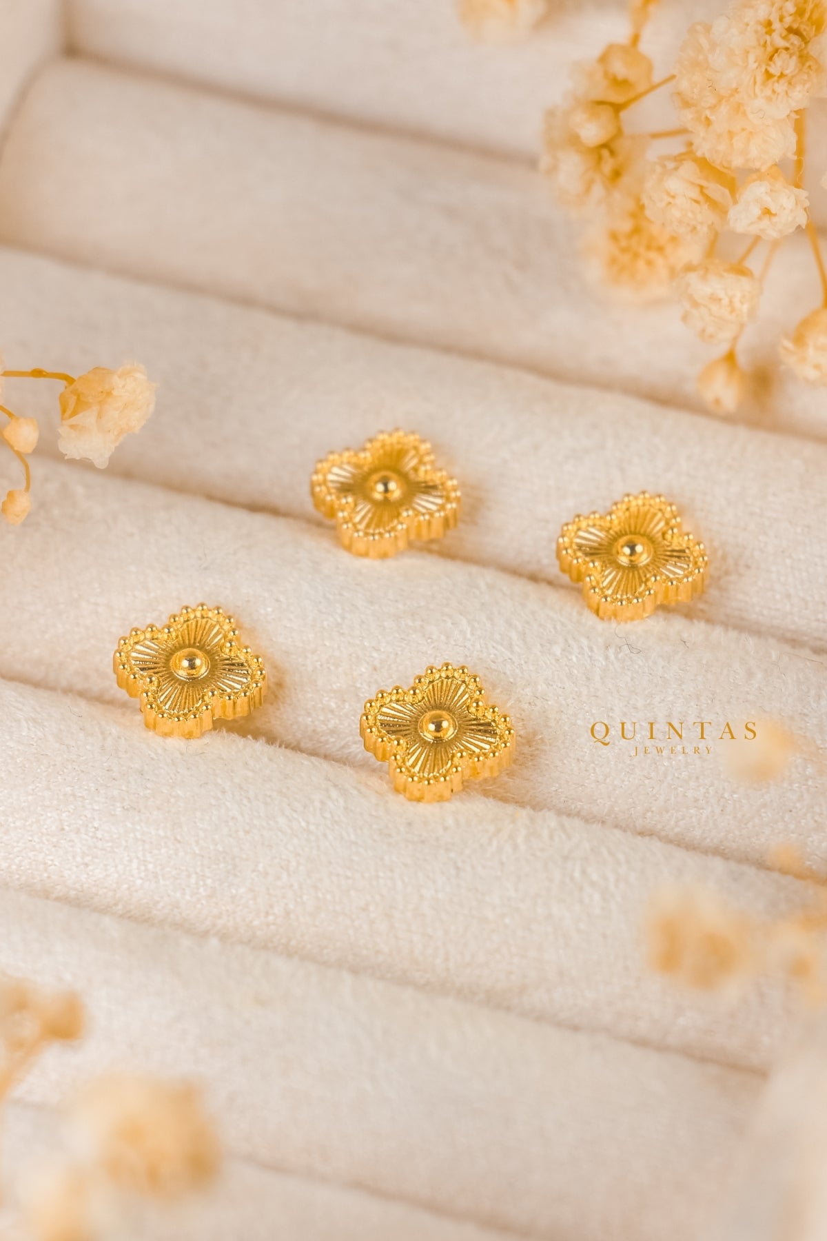 Aurelle Clover Stud Earrings