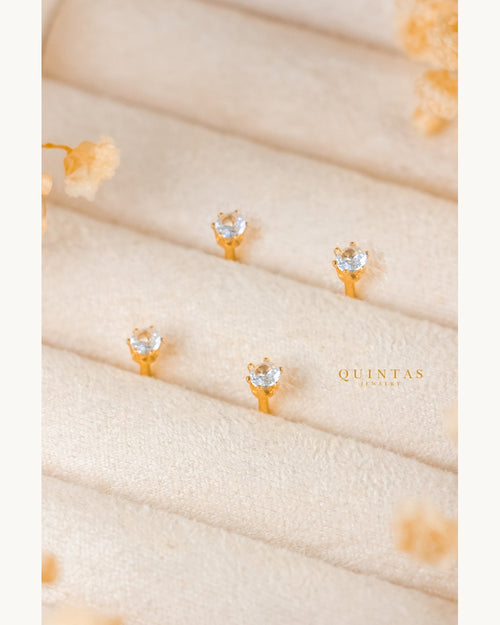 Classic Solitaire Flatback Earrings