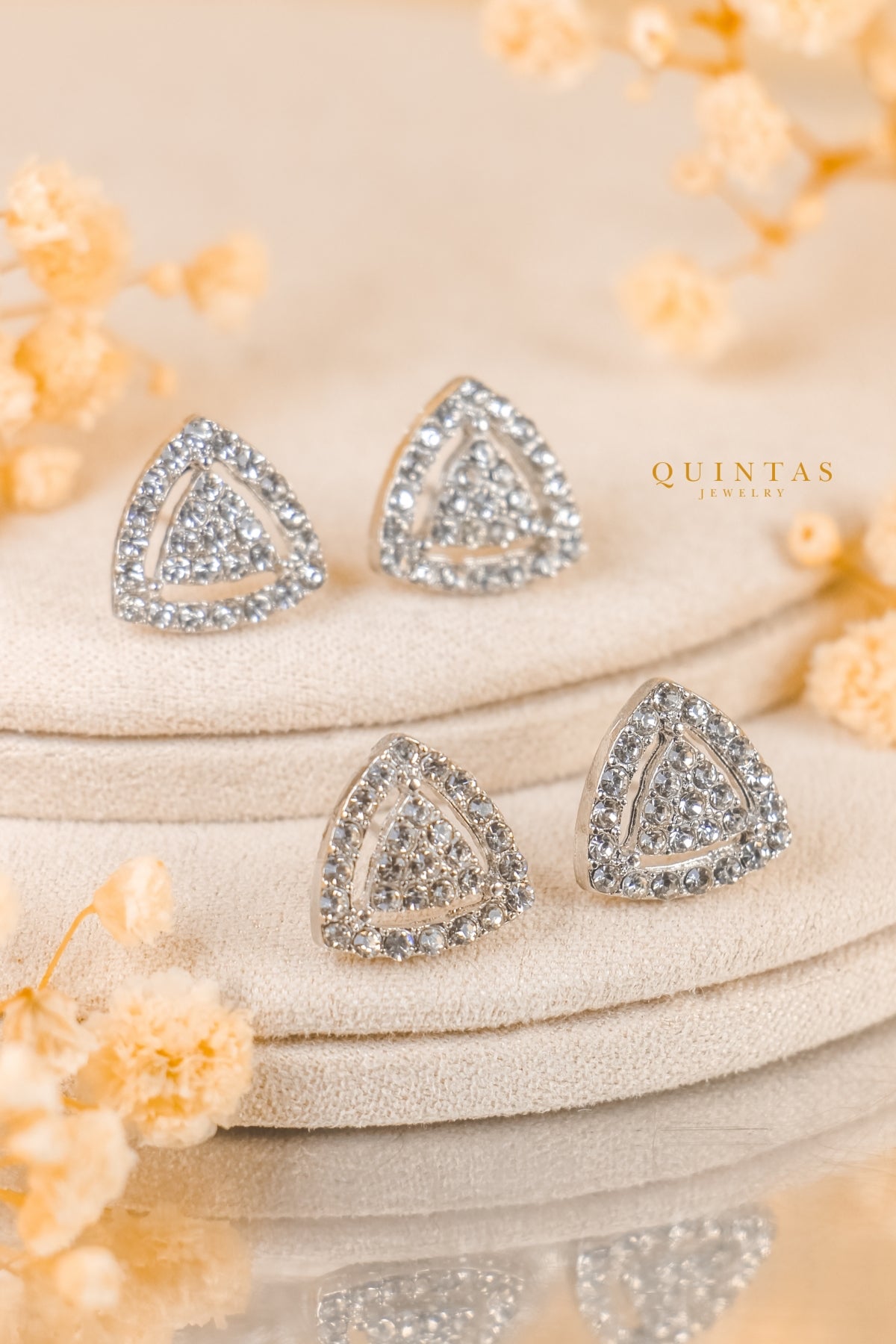 Trielle Halo Stud Earrings