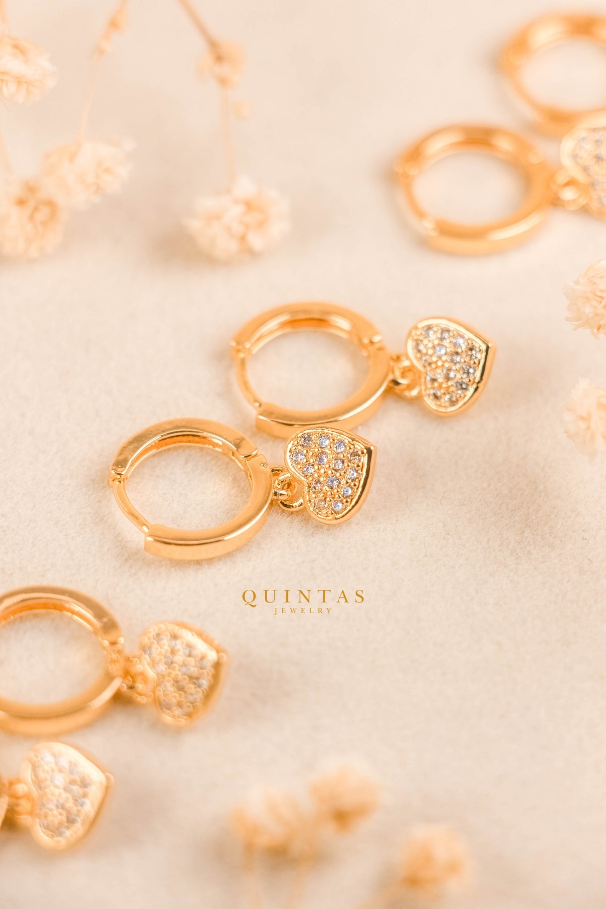 Anya Sparkling Heart Hoop Earrings