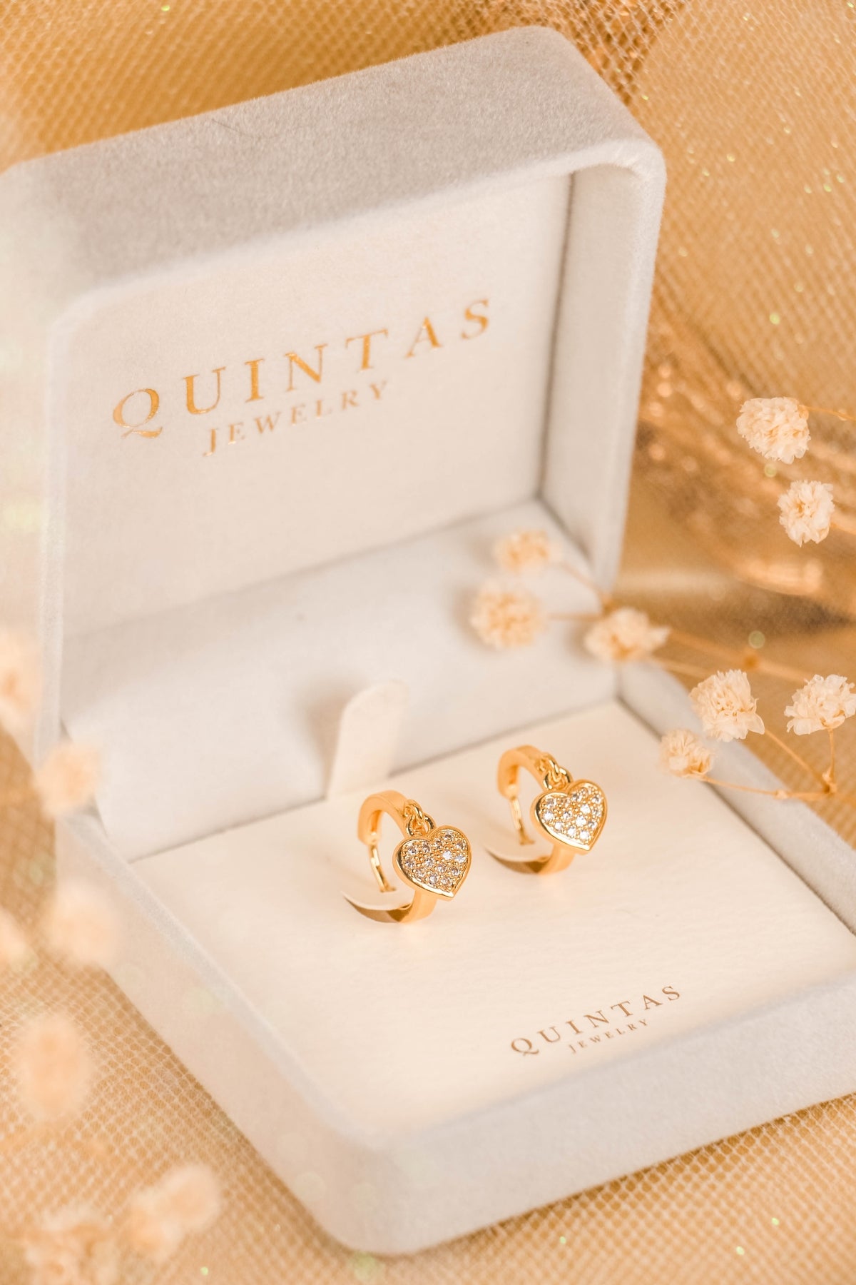 Anya Sparkling Heart Hoop Earrings