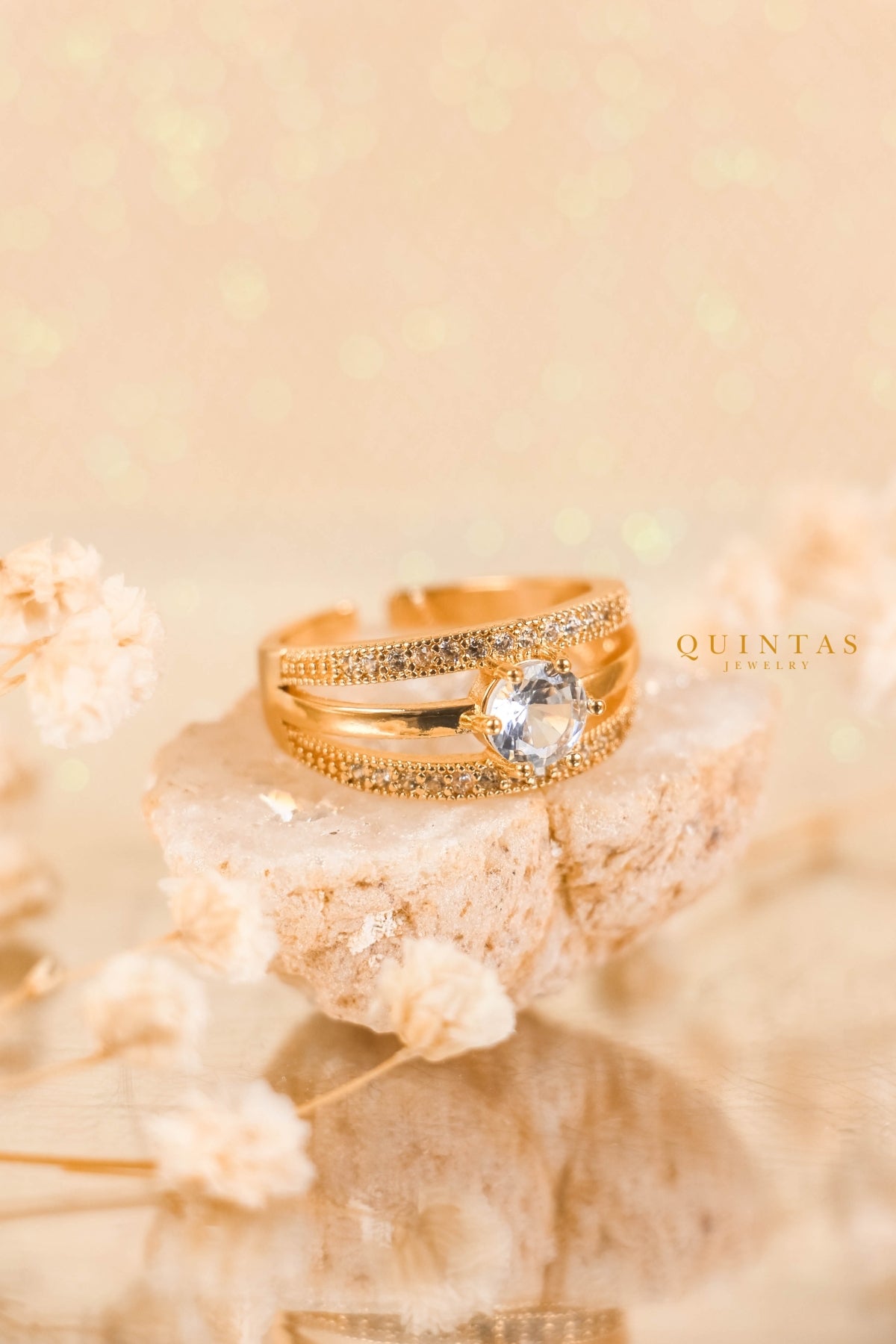 Amira Three-Layer Diamond Ring (Adjustable)