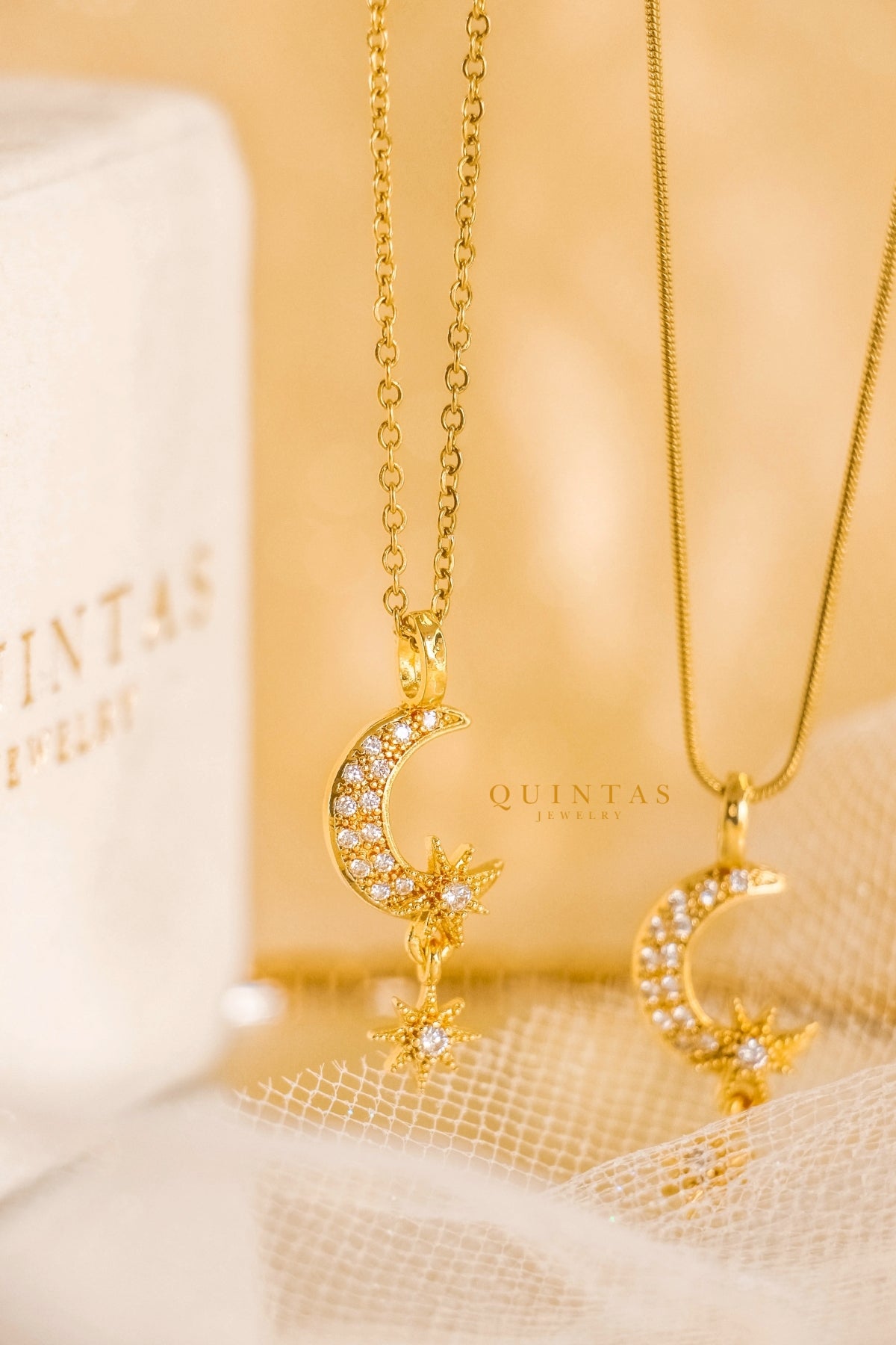 Gaia Moon and Star Necklace