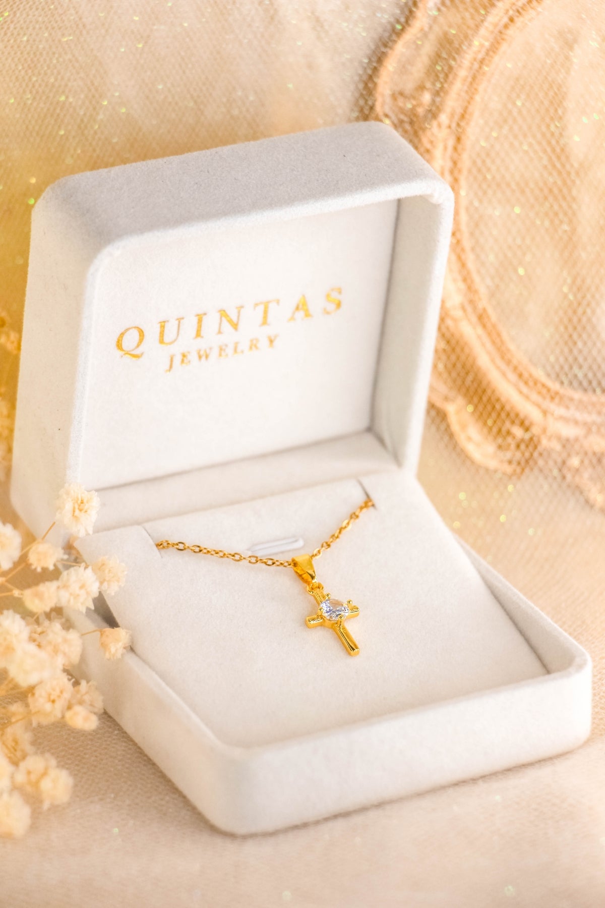 Dainty Cross Diamond Necklace